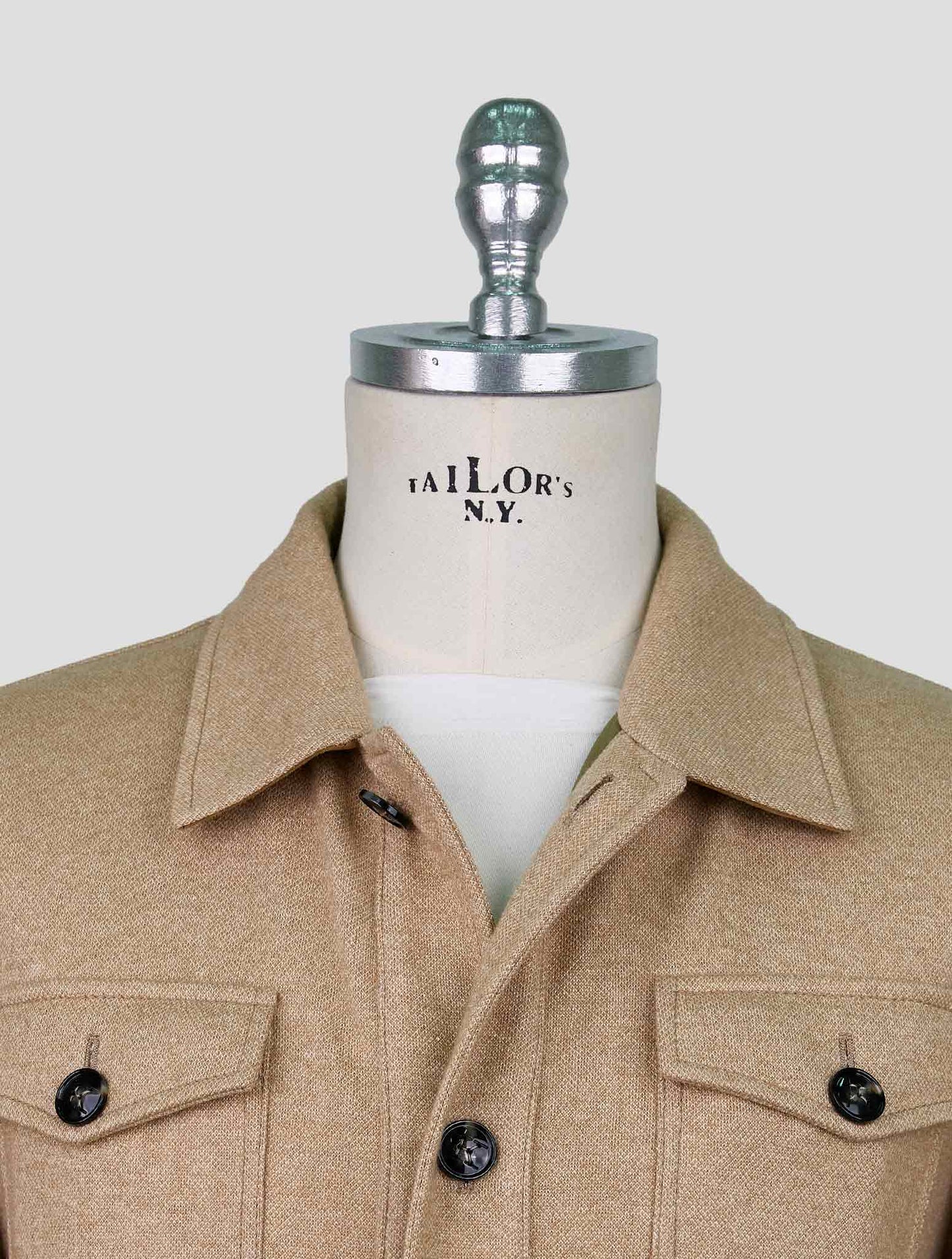 Kiton Beige Silk Cashmere Pl Coat