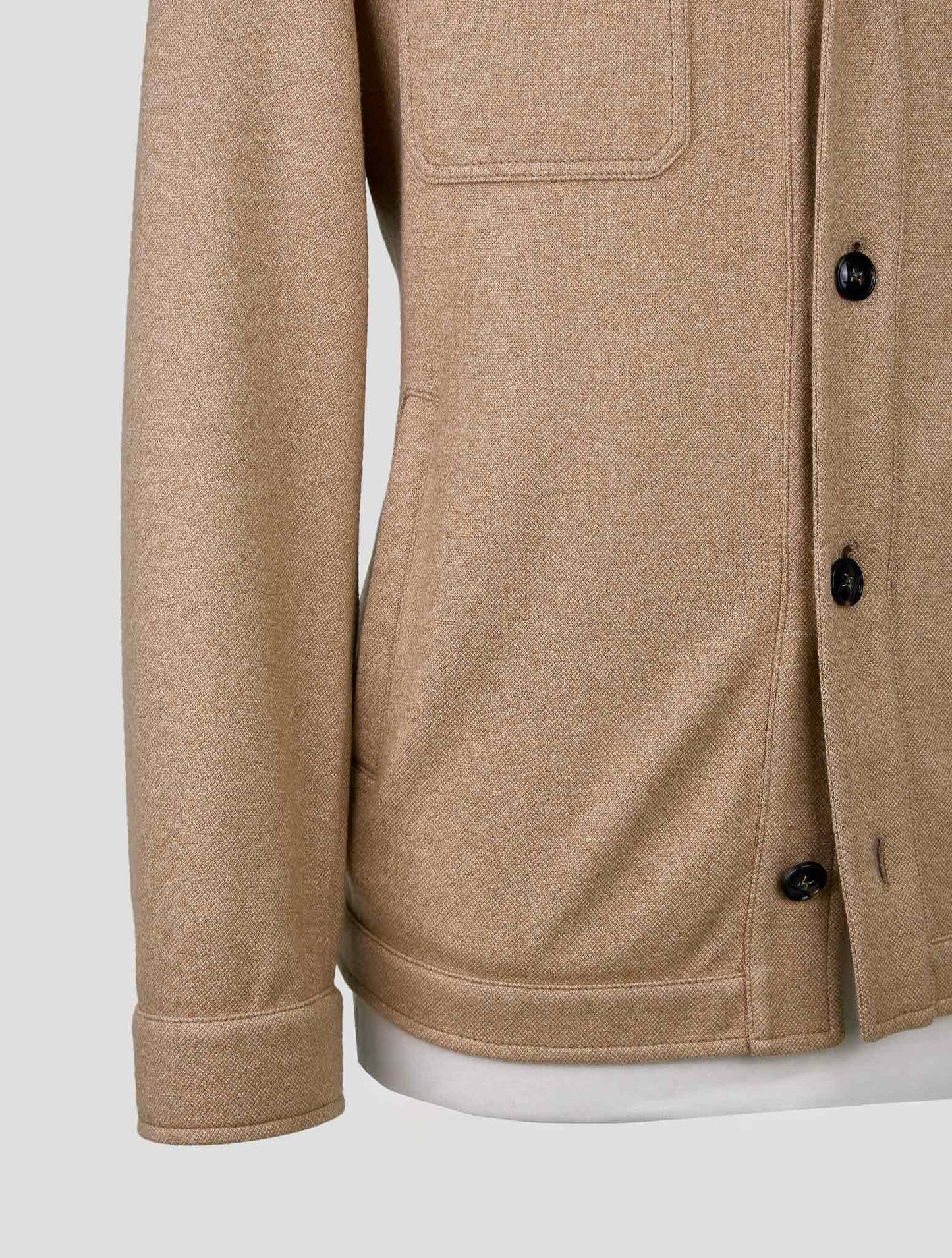 Kiton Beige Silk Cashmere Pl Coat