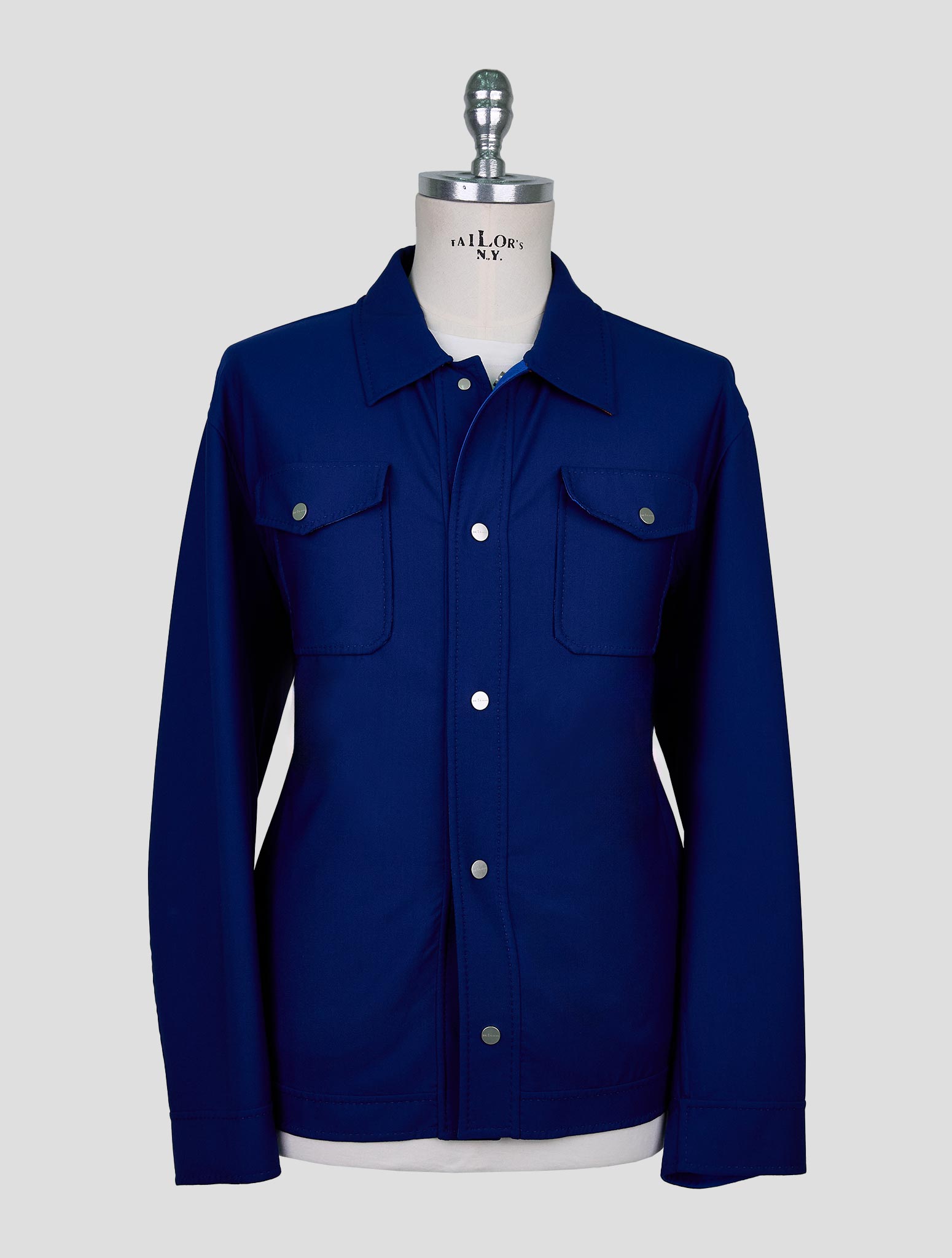 Kiton Blue Pa Wool Ea Silk Coat