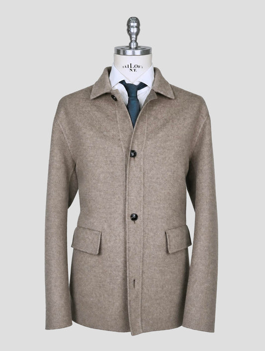 Kiton Beige Wool Cashmere Coat