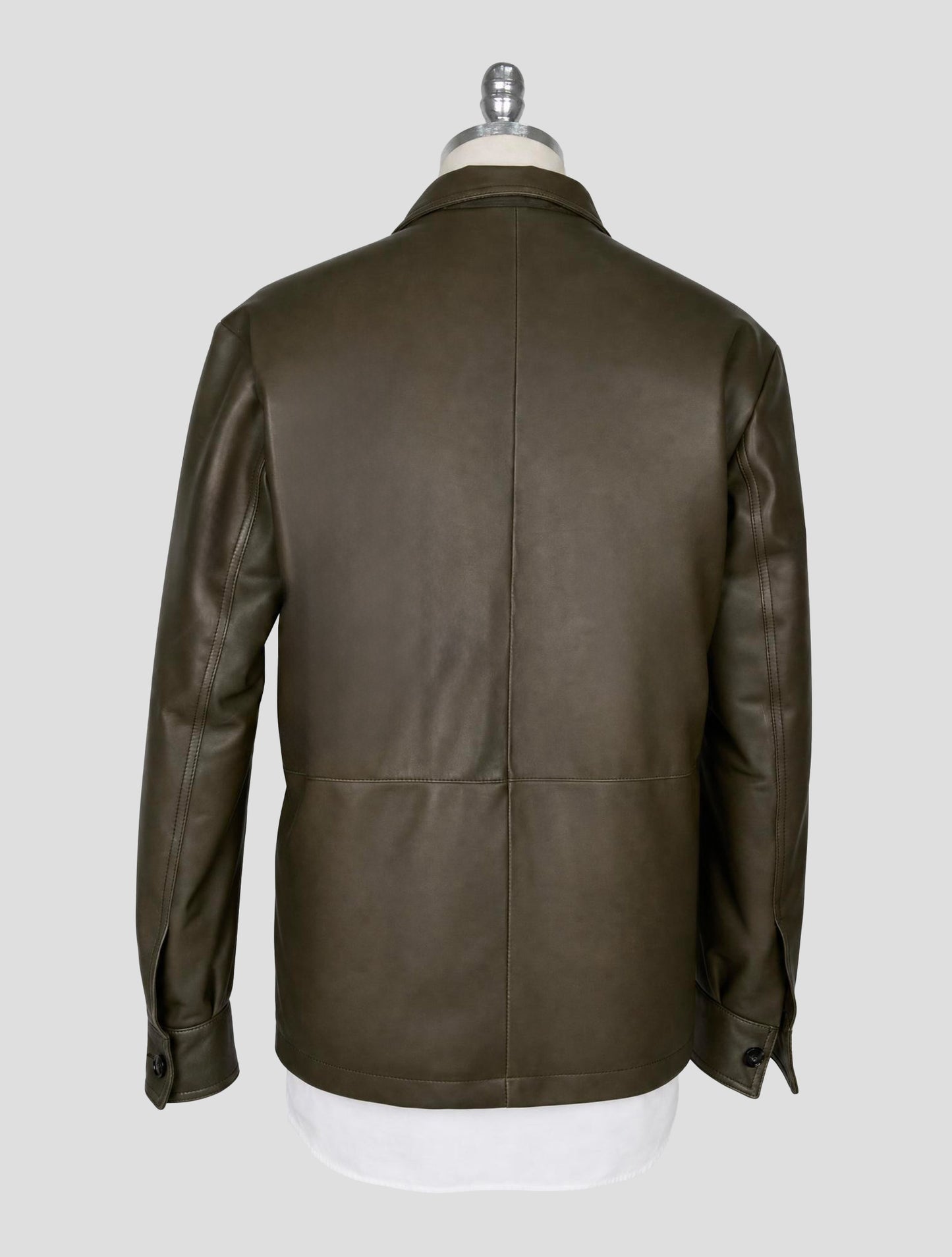 Kiton Green Leather Coat