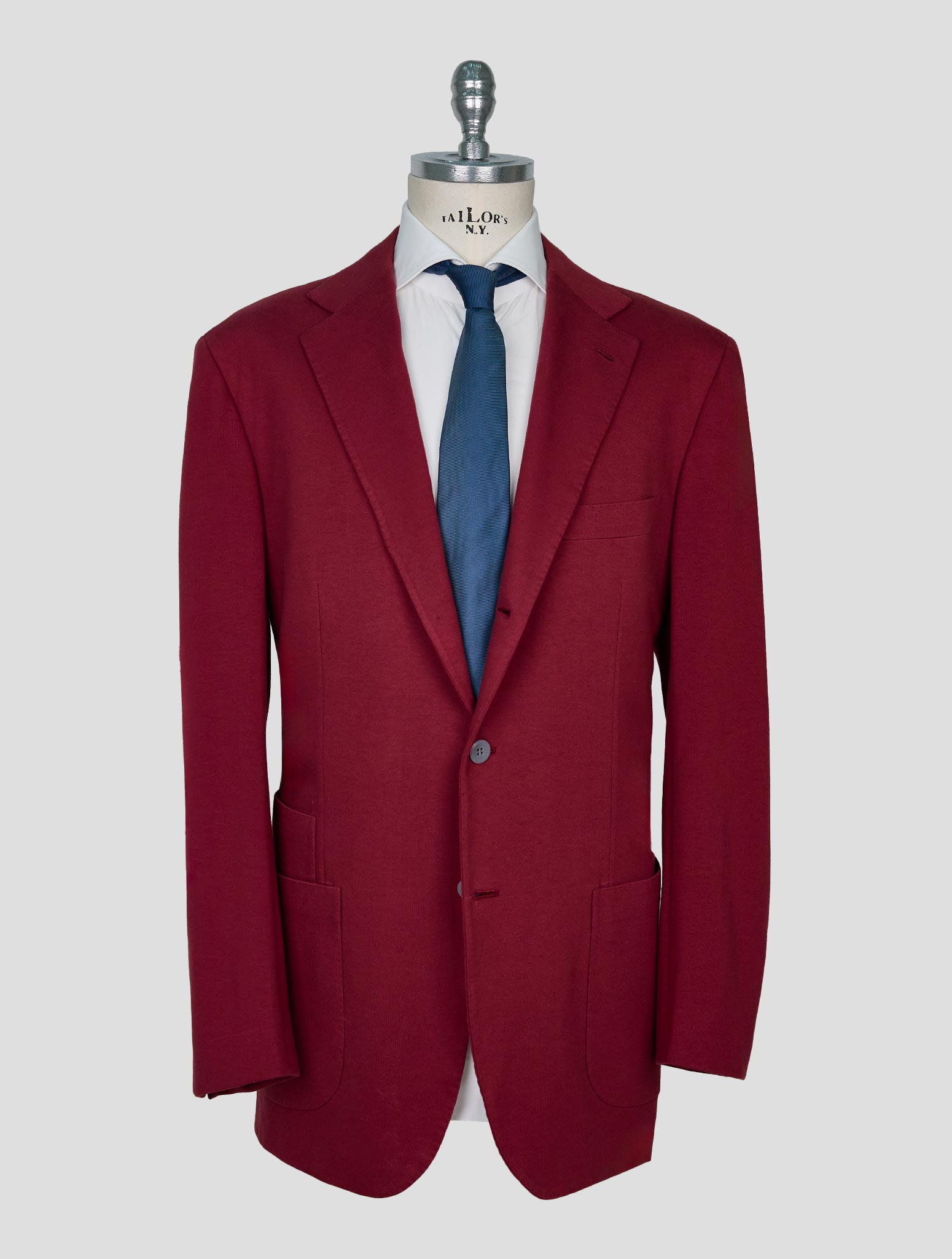 Kiton Burgundy Cotton Ea Blazer