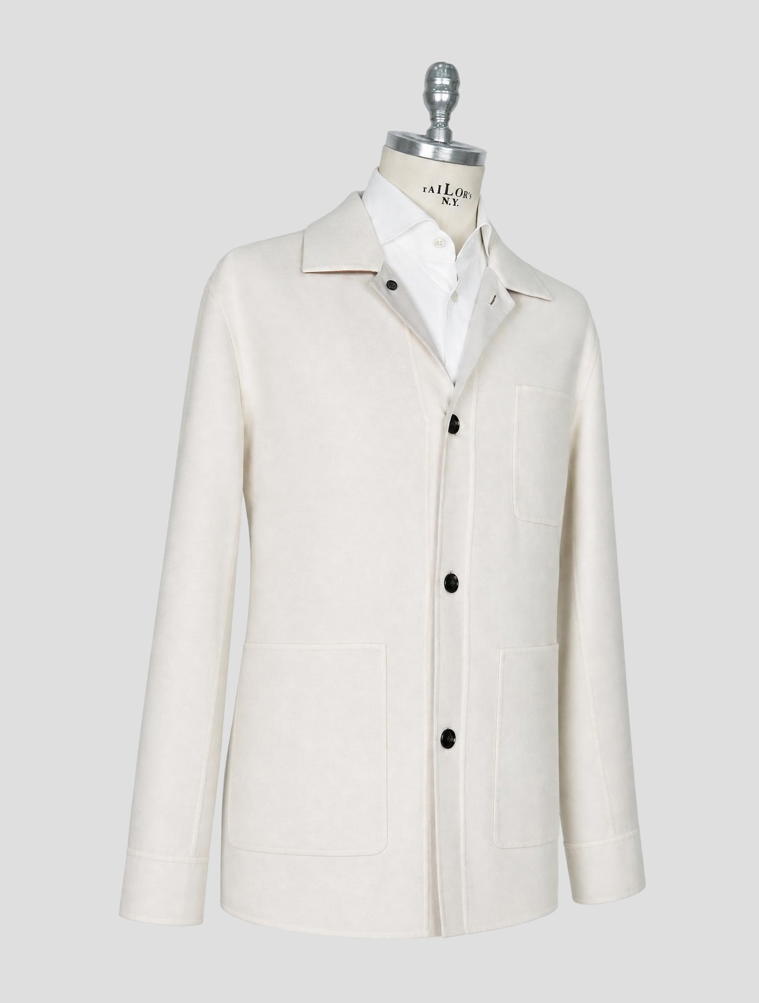 Kiton White Cashmere Silk Coat