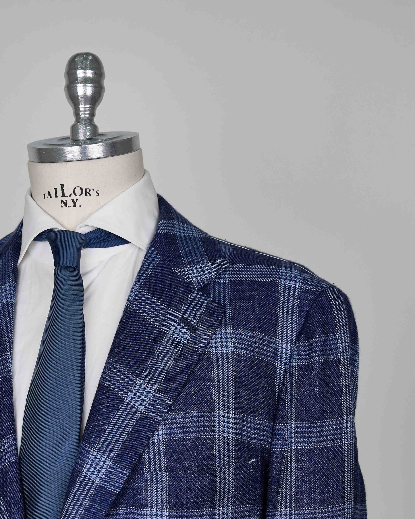 Kiton Blue Cashmere Silk Linen Blazer