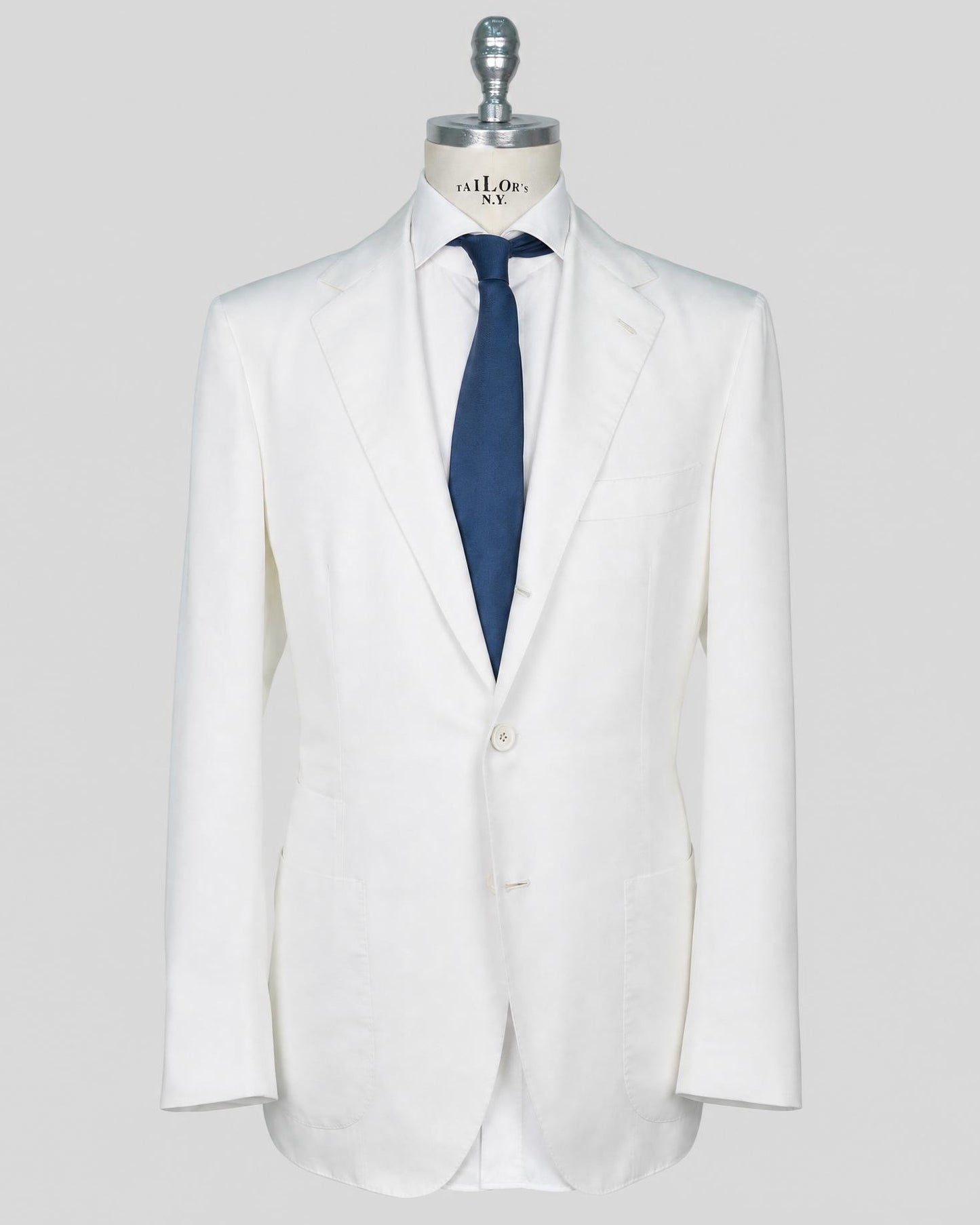 Kiton White Lyocell Viscose Silk Suit