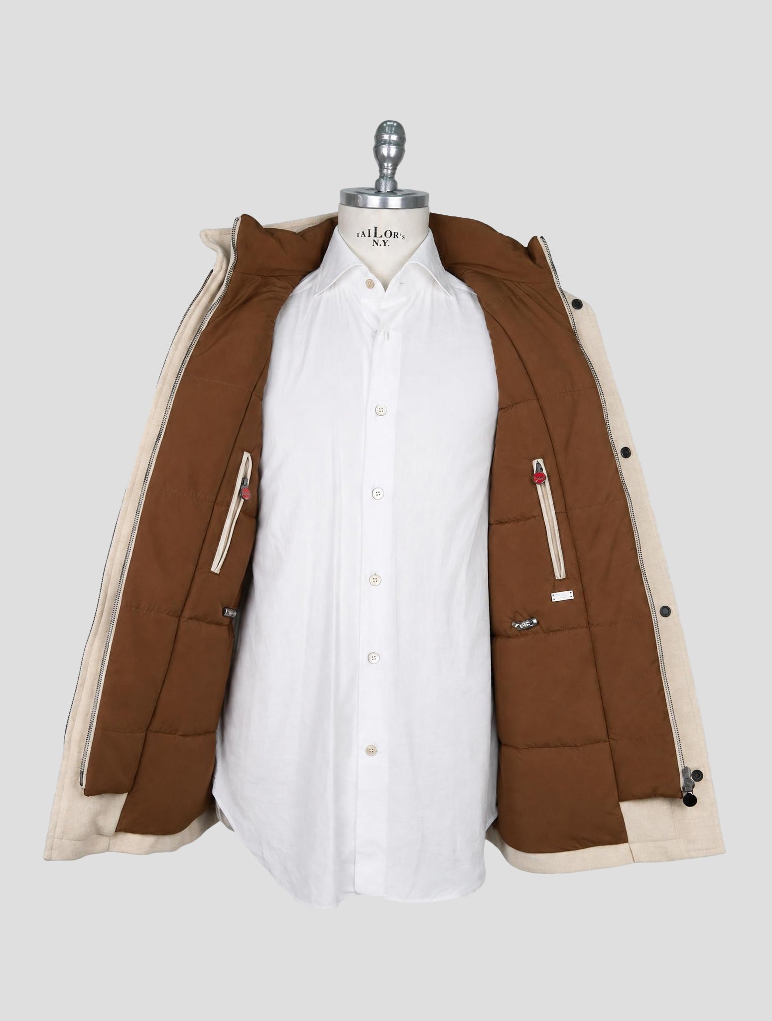 Kiton Beige Cashmere Silk Ea Coat