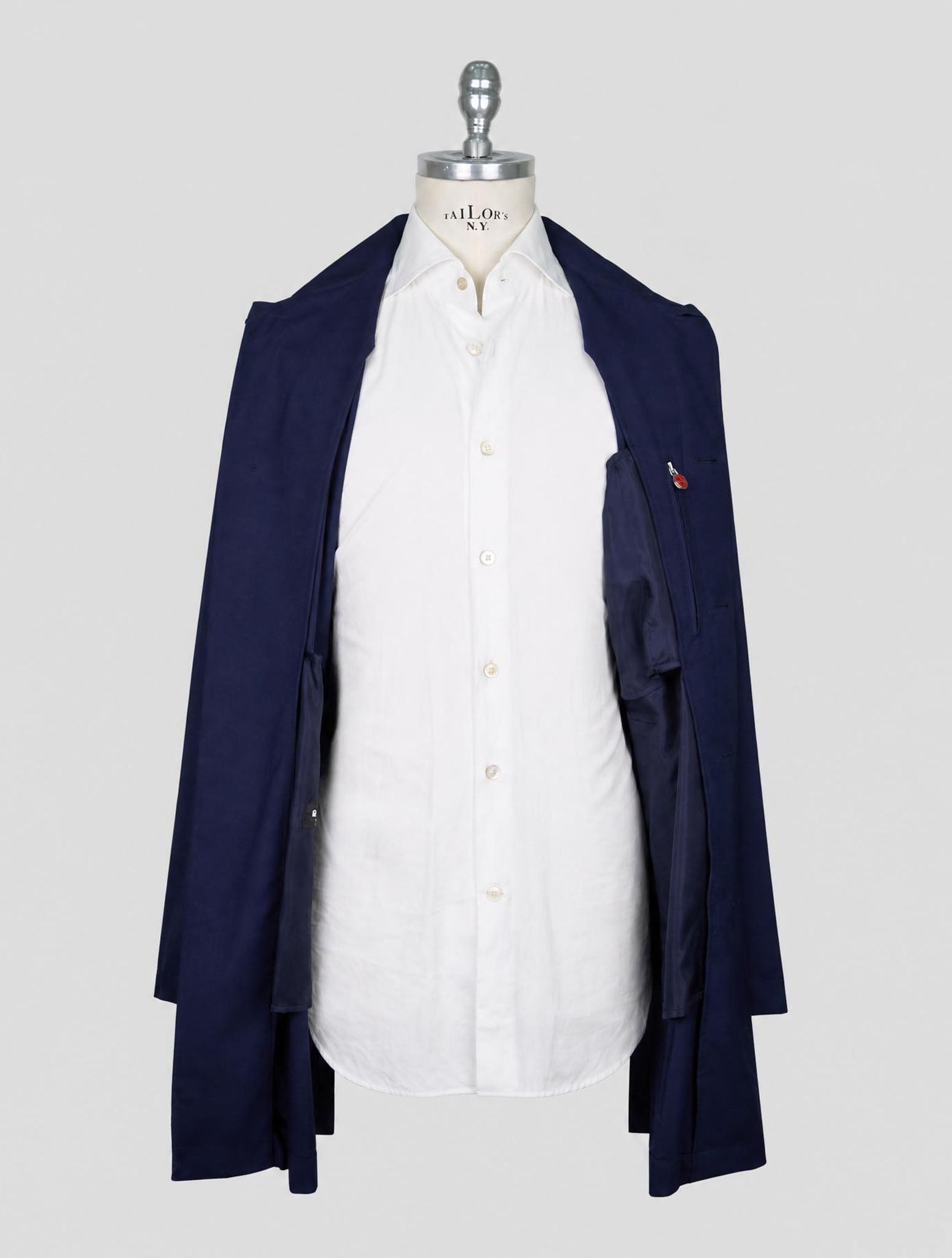 Kiton Blue Virgin Wool Pa Ea Coat