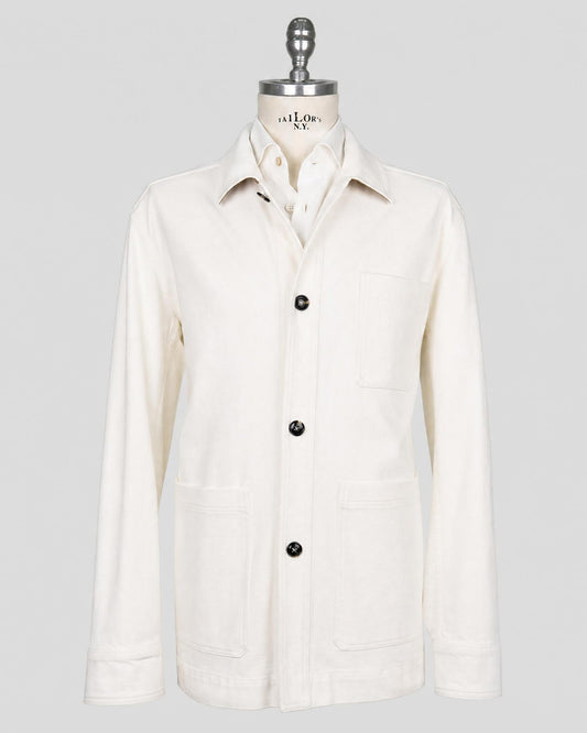 Kiton White Cotton Ea Coat