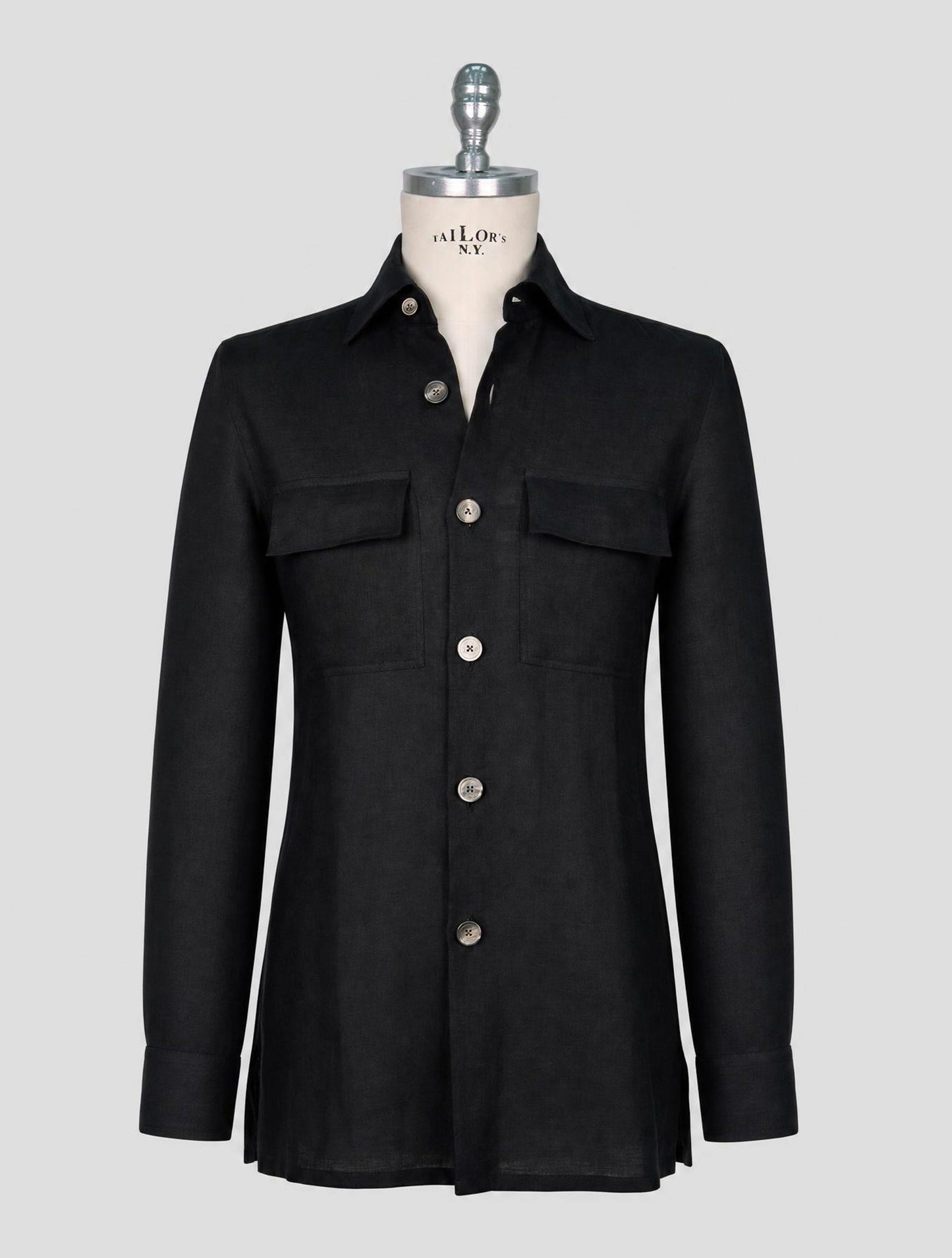 Kiton Black Linen Shirt