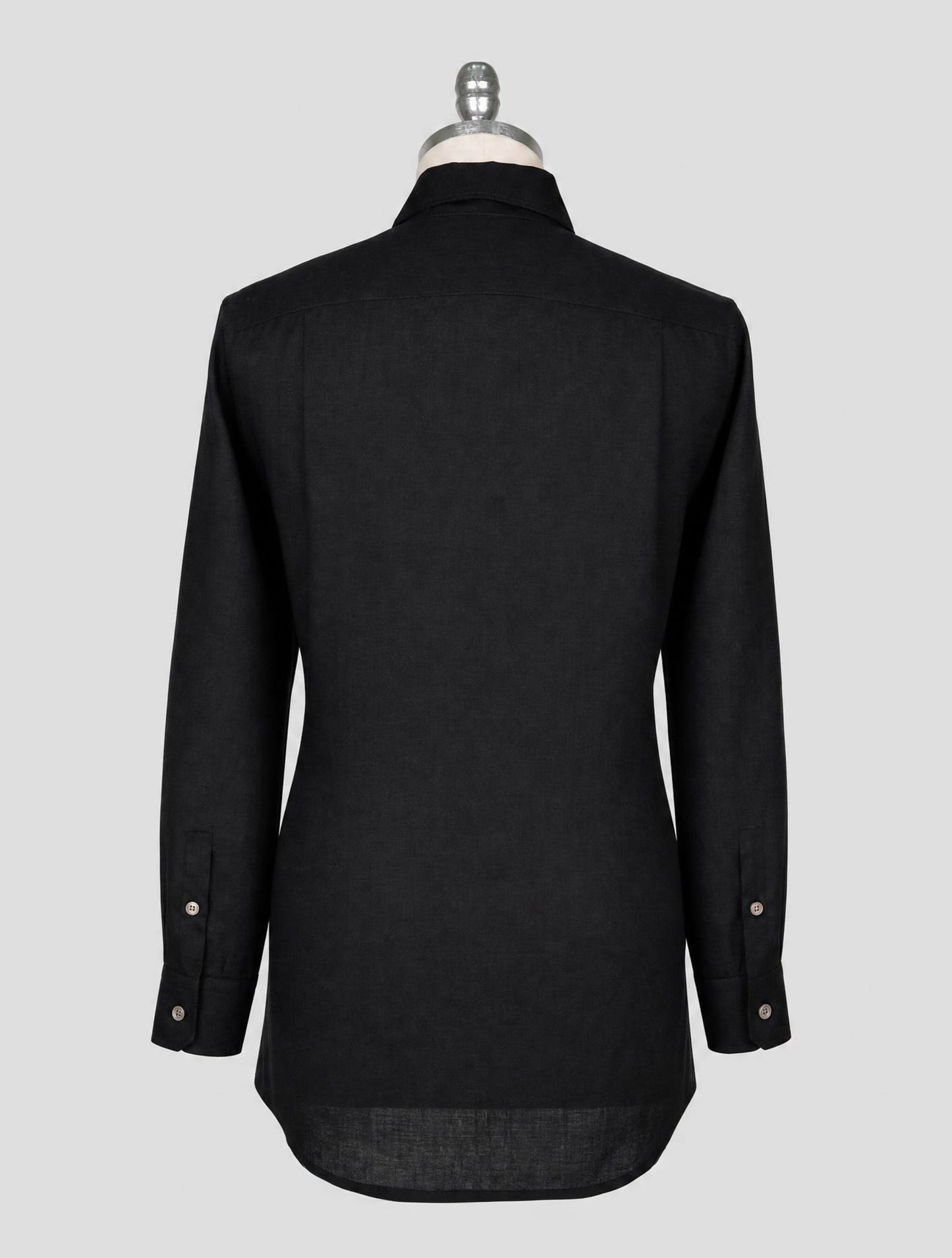 Kiton Black Linen Shirt