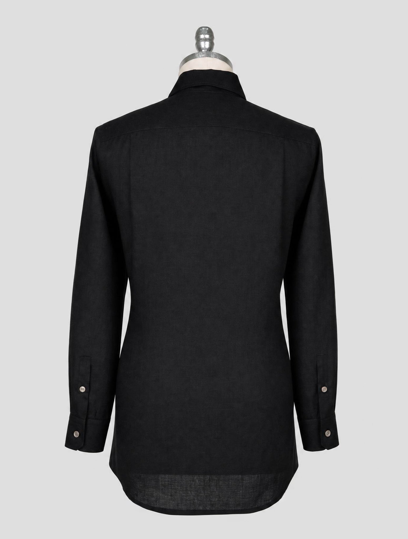 Kiton Black Linen Shirt