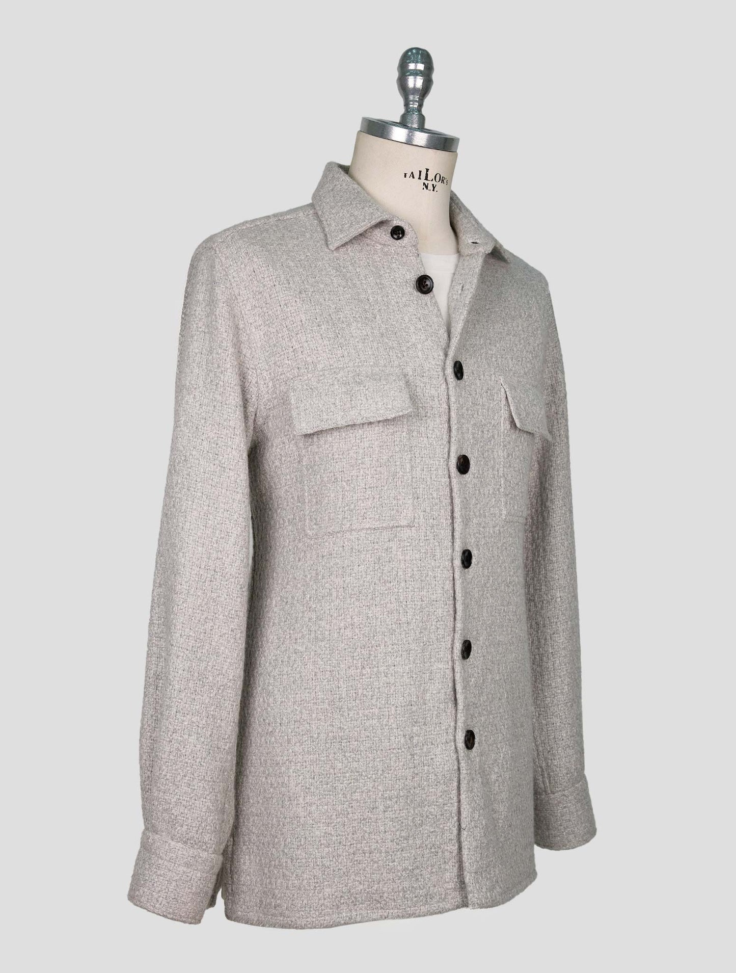 Kiton Gray Cashmere Shirt