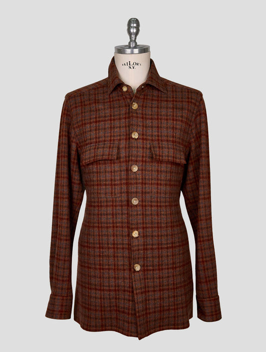 Kiton Multicolor Virgin Wool Shirt