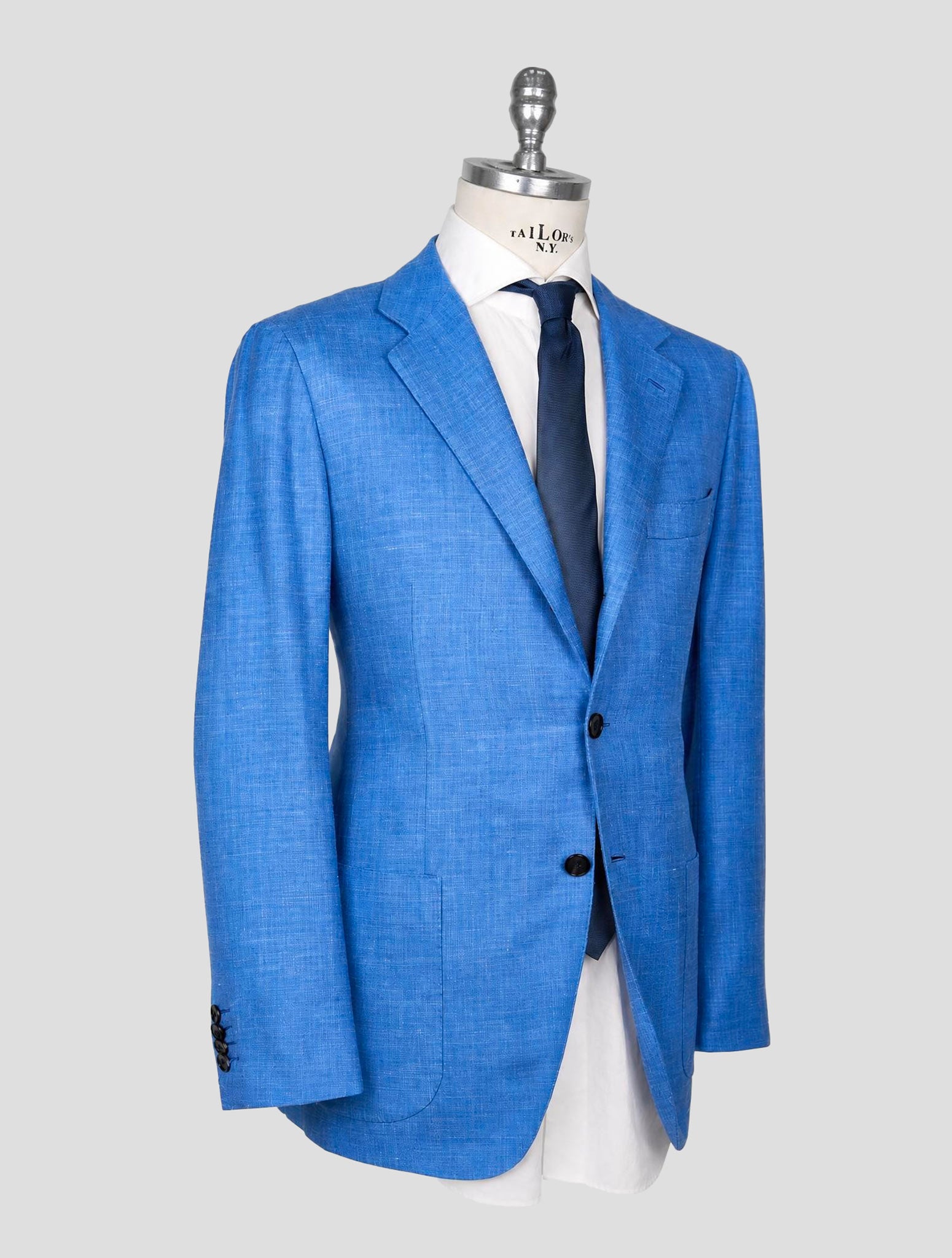 Kiton Blue Cashmere Silk Linen Blazer