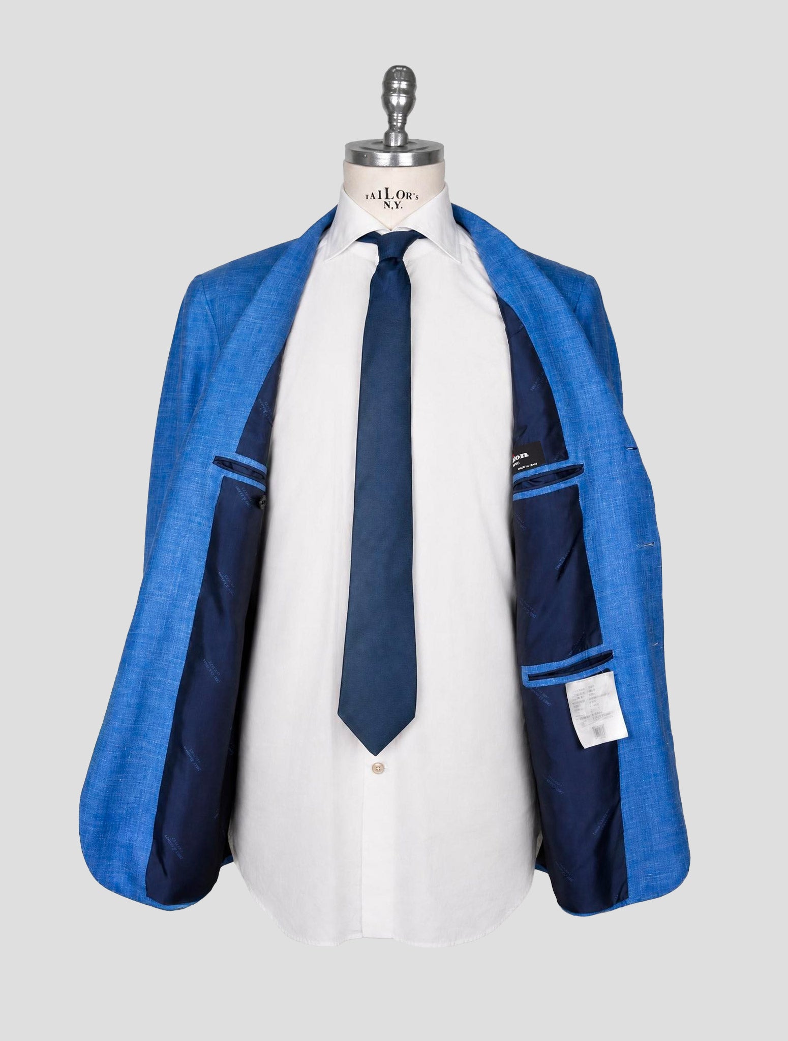Kiton Blue Cashmere Silk Linen Blazer