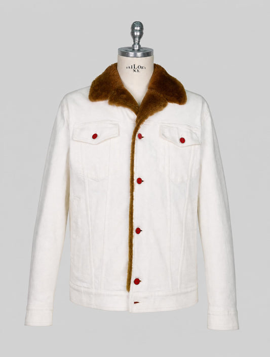 Kiton White Cotton Ea With Fur Coat