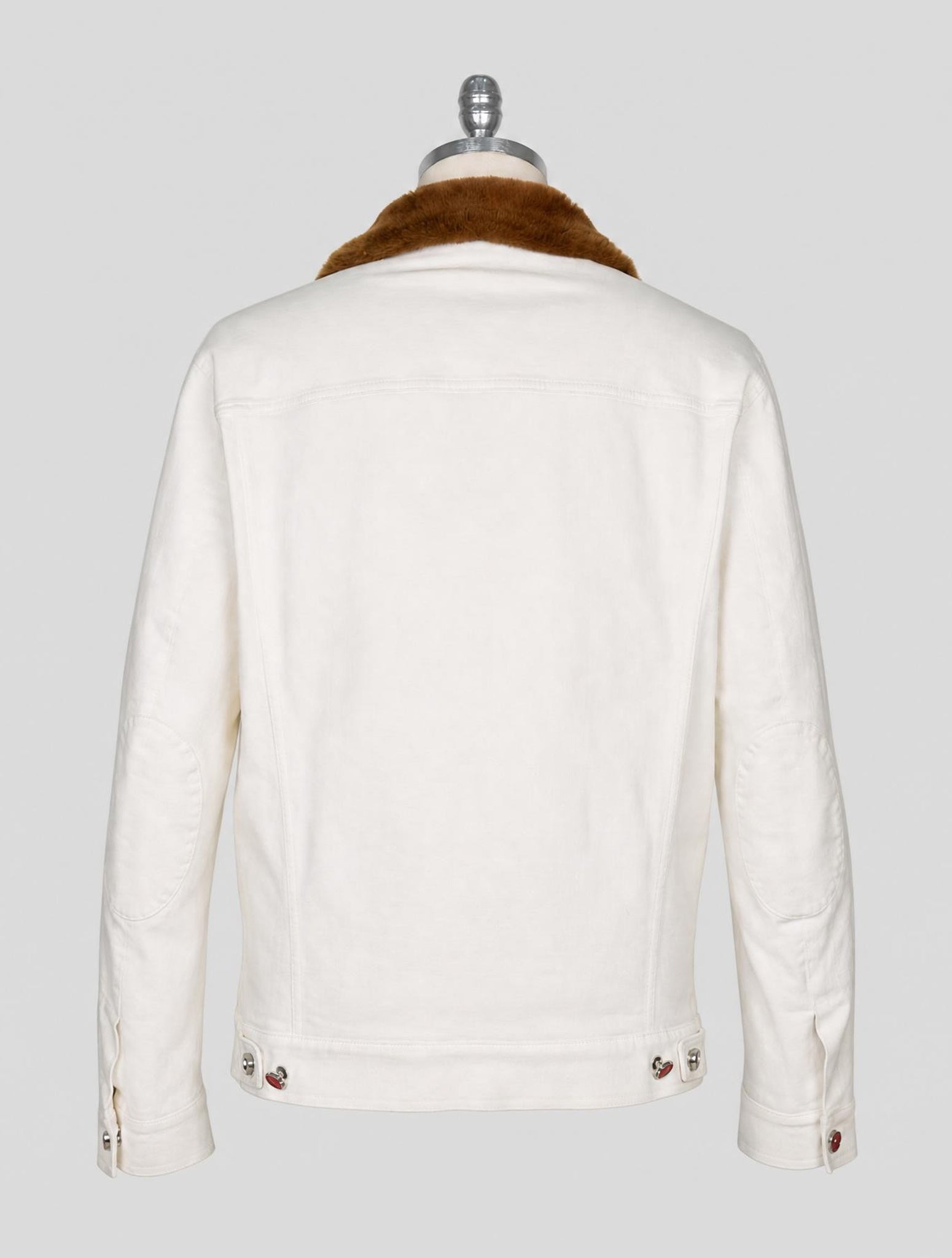 Kiton White Cotton Ea With Fur Coat