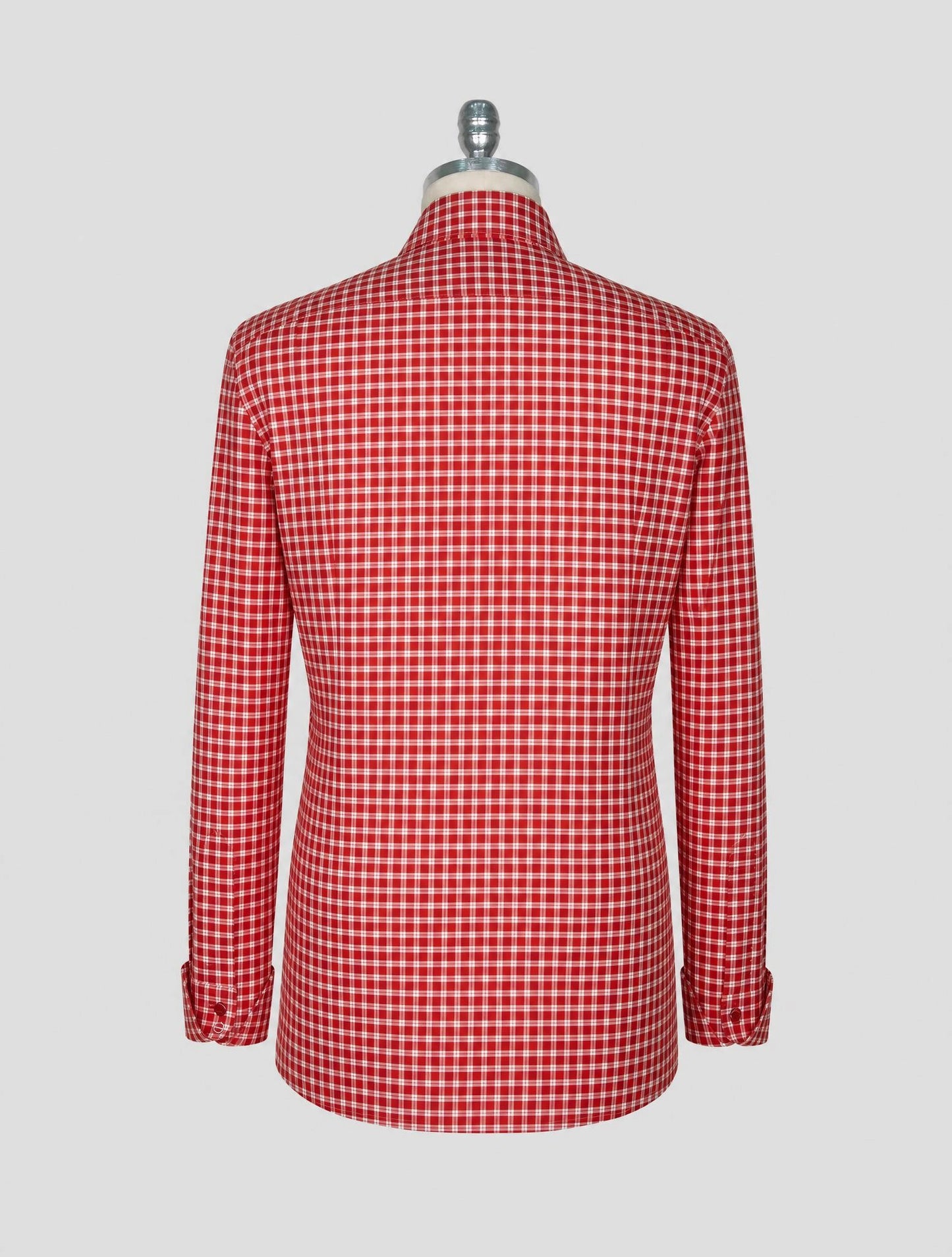Kiton Red White Cotton Shirt