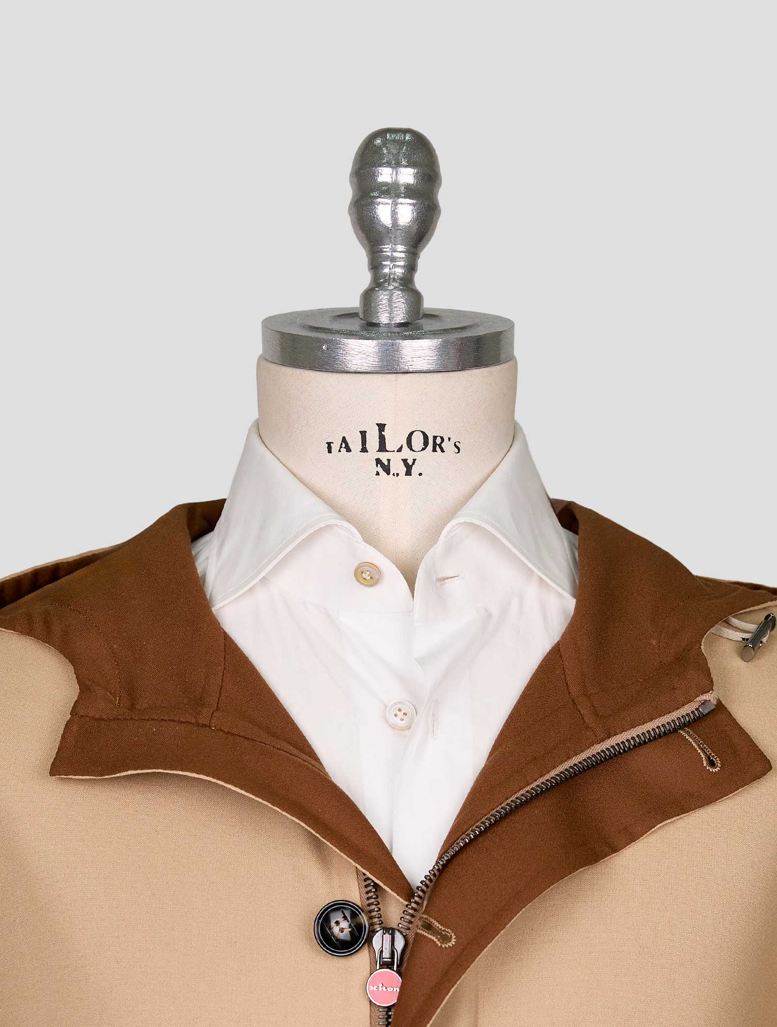 Kiton Beige Wool Ea Overcoat