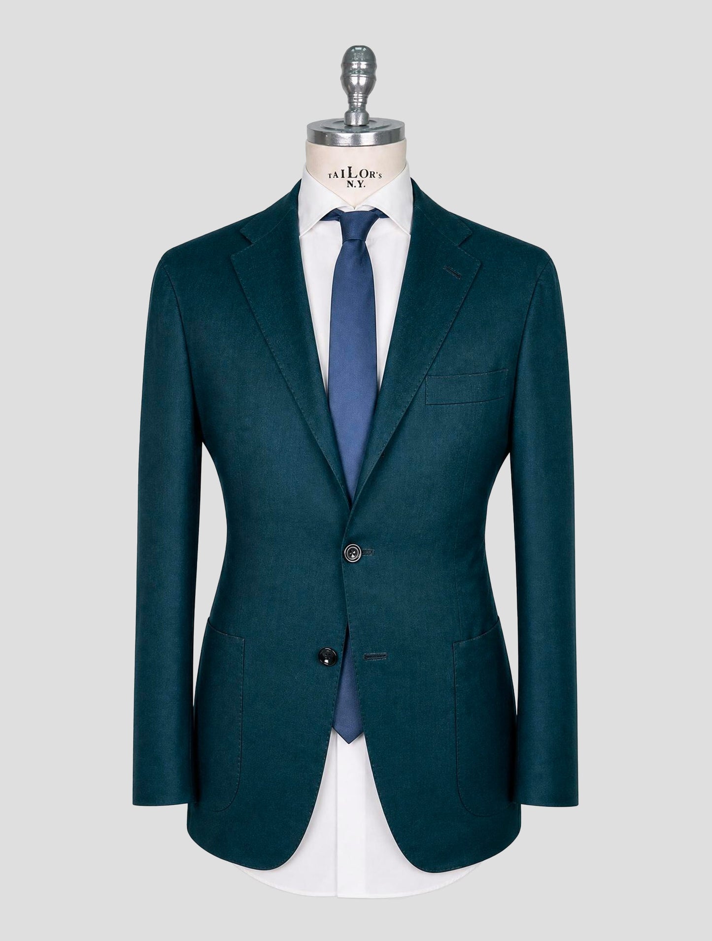 Kiton Green Vicuna Perù Silk Blazer