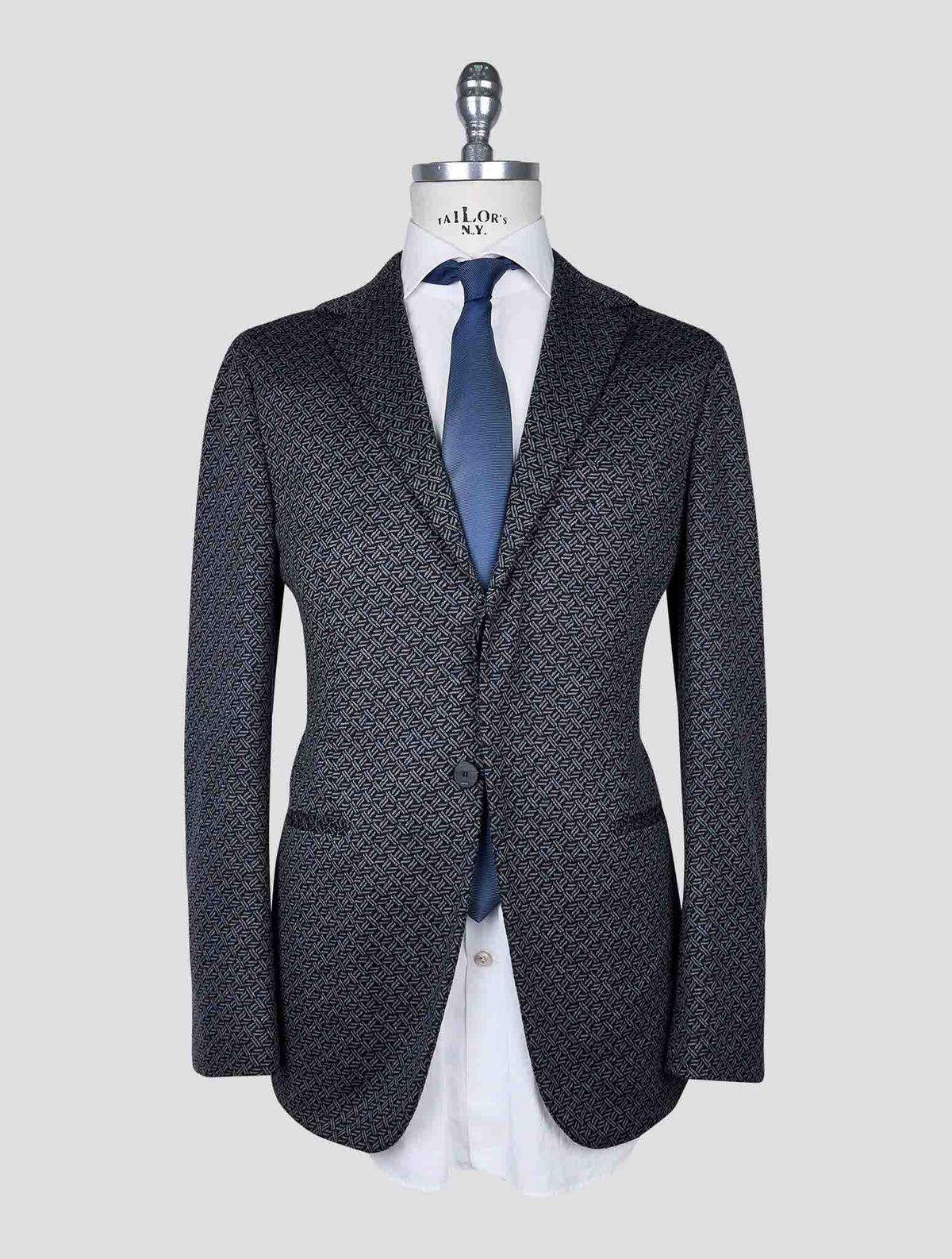 Kiton Knt Gray Wool Cashmere Pl Blazer