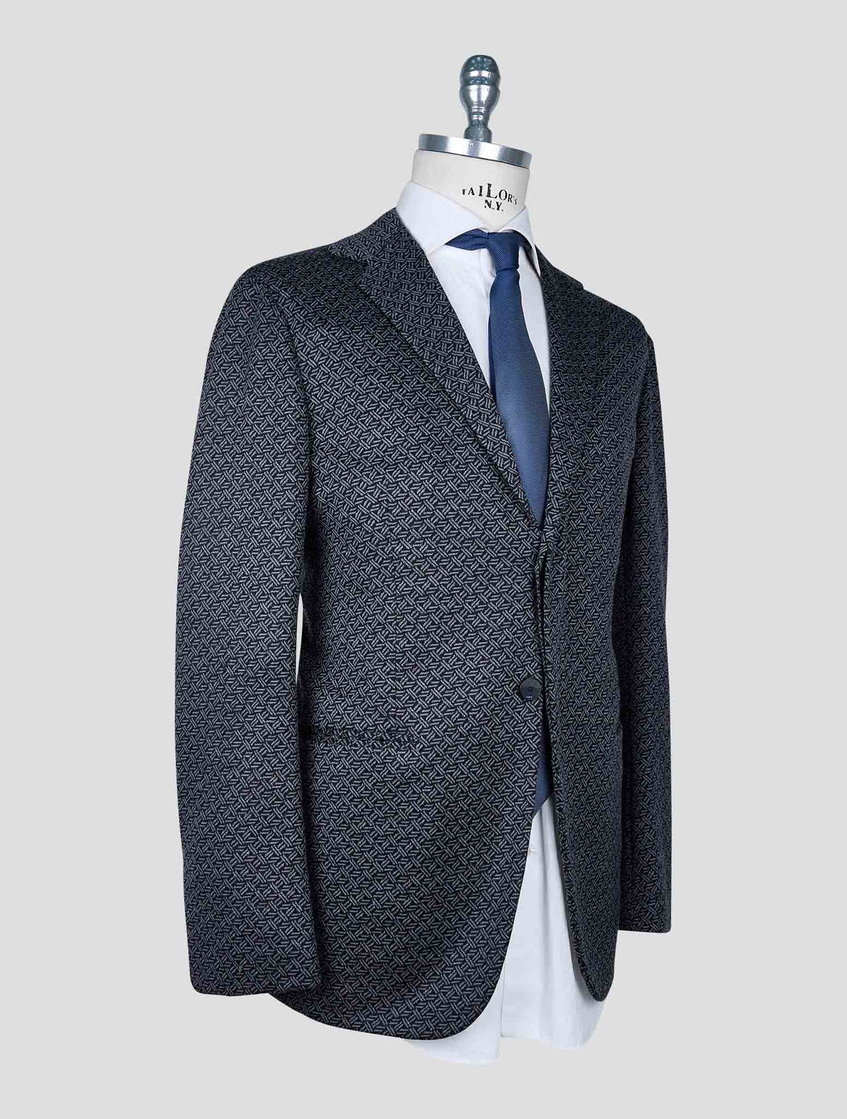Kiton Knt Gray Wool Cashmere Pl Blazer
