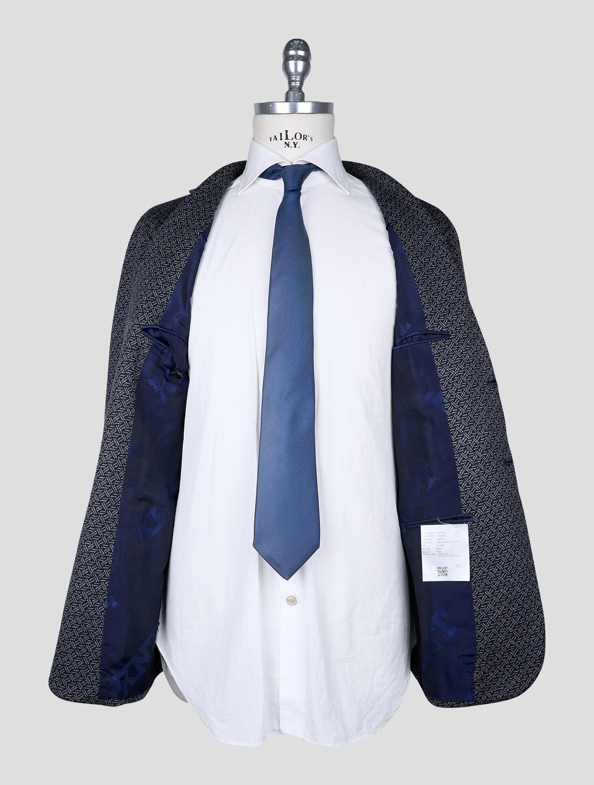 Kiton Knt Gray Wool Cashmere Pl Blazer