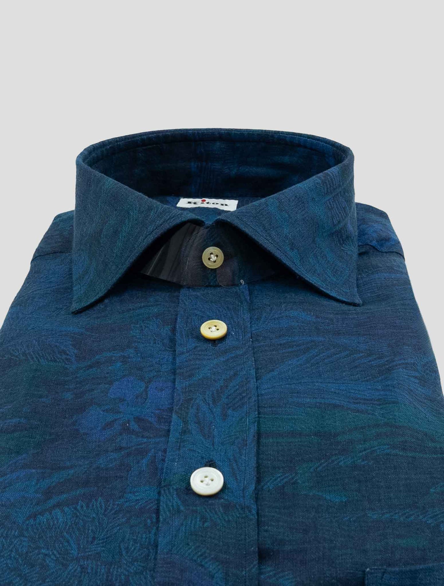 Kiton Blue Linen Shirt