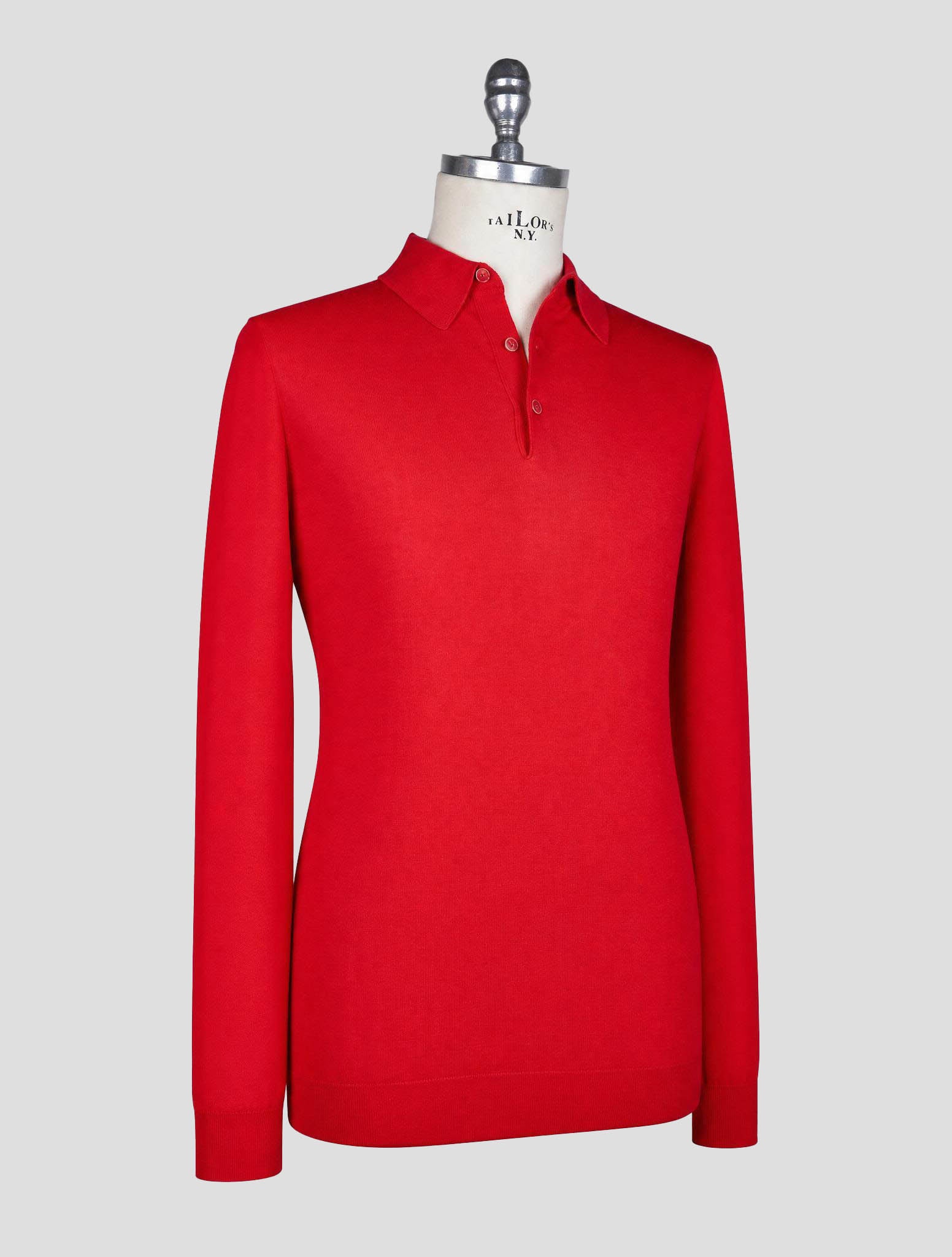 Kiton Red Cotton Sweater Polo