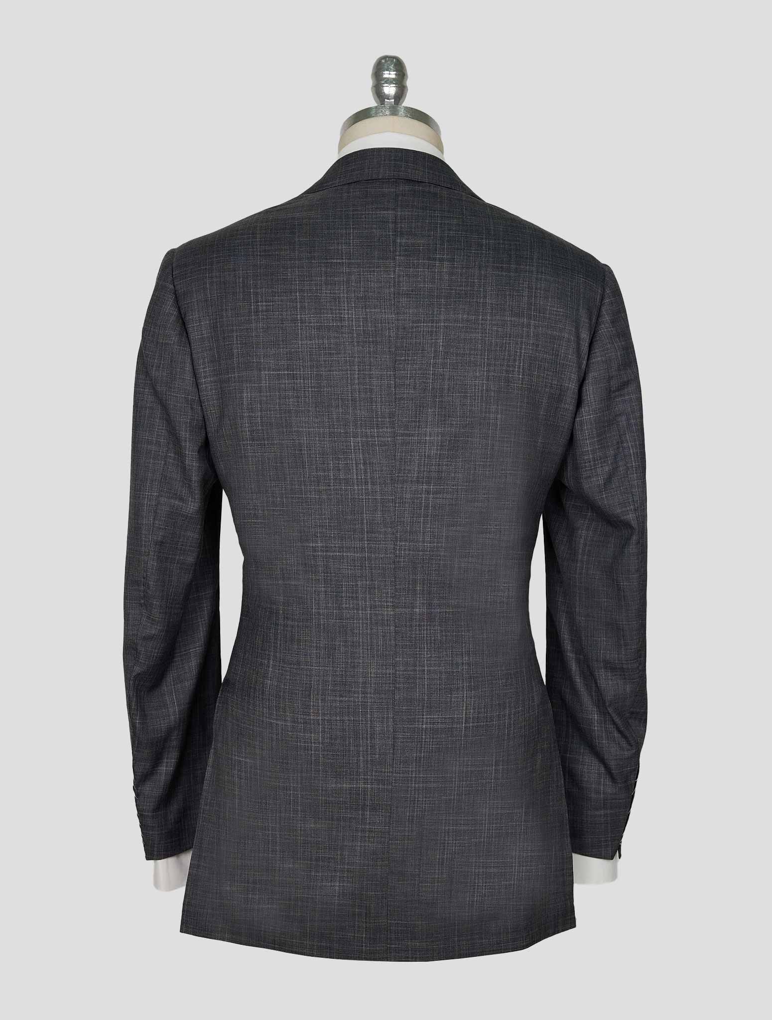 Kiton Gray Cashmere Virgin Wool Silk Suit