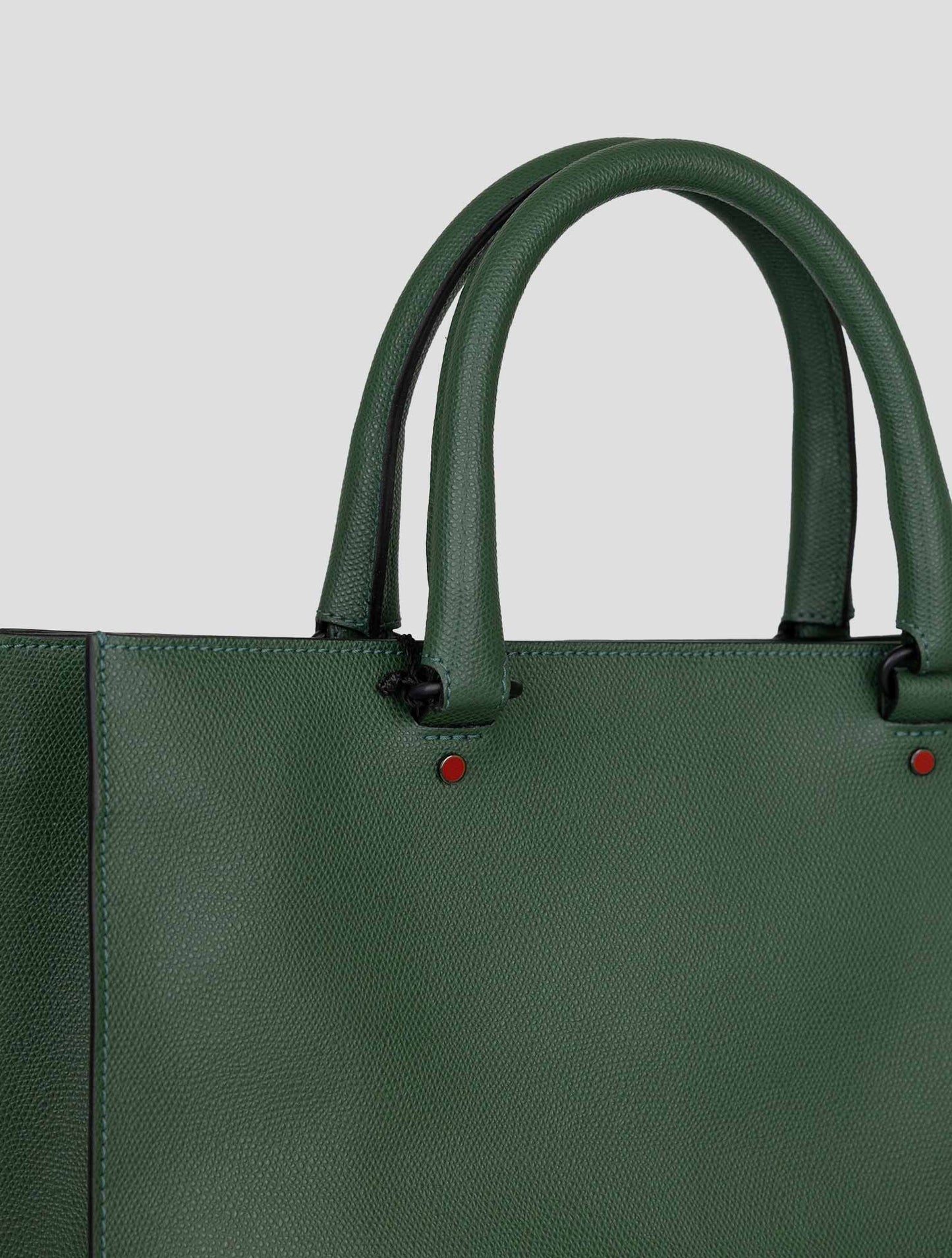 Kiton Green Leather Tote Bag