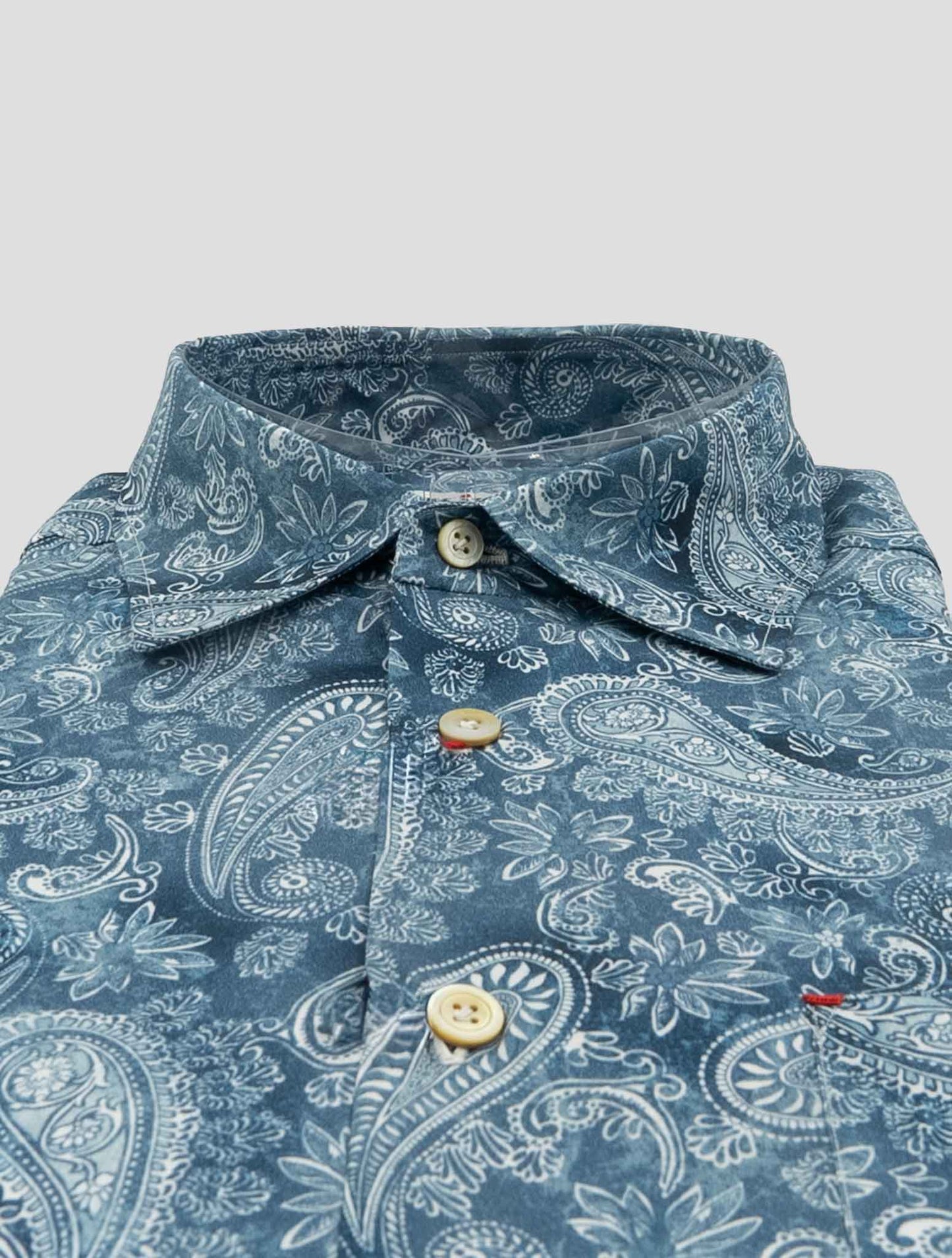 Kiton Blue White Cotton Shirt Nerano