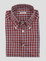 Kiton Red White Cotton Shirt