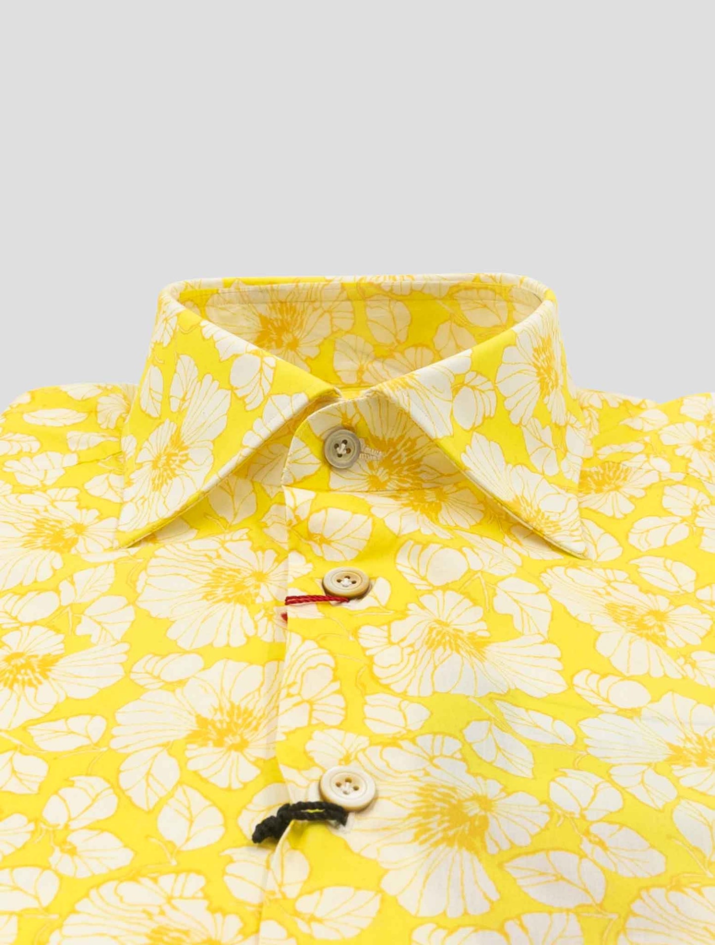 Kiton Yellow White Cotton Shirt