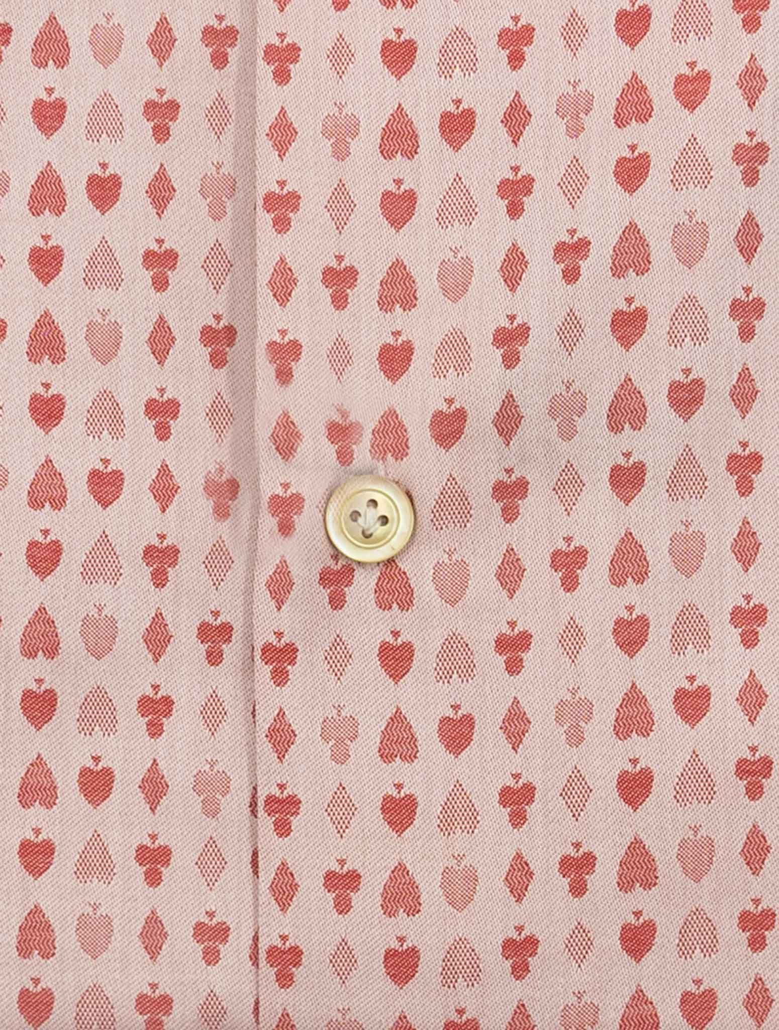 Kiton Red White Cotton Shirt