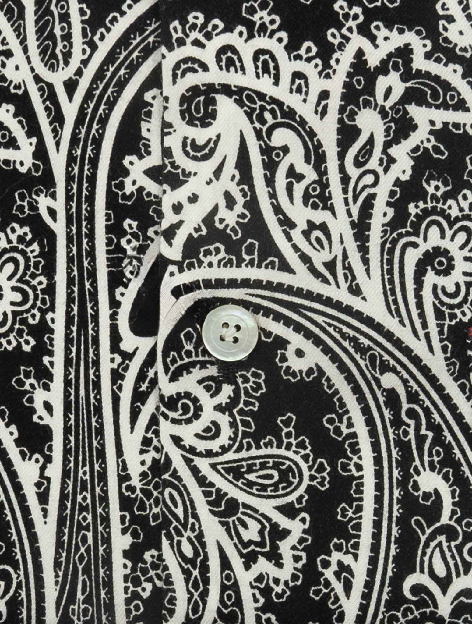Kiton Black White Cotton Shirt Nerano