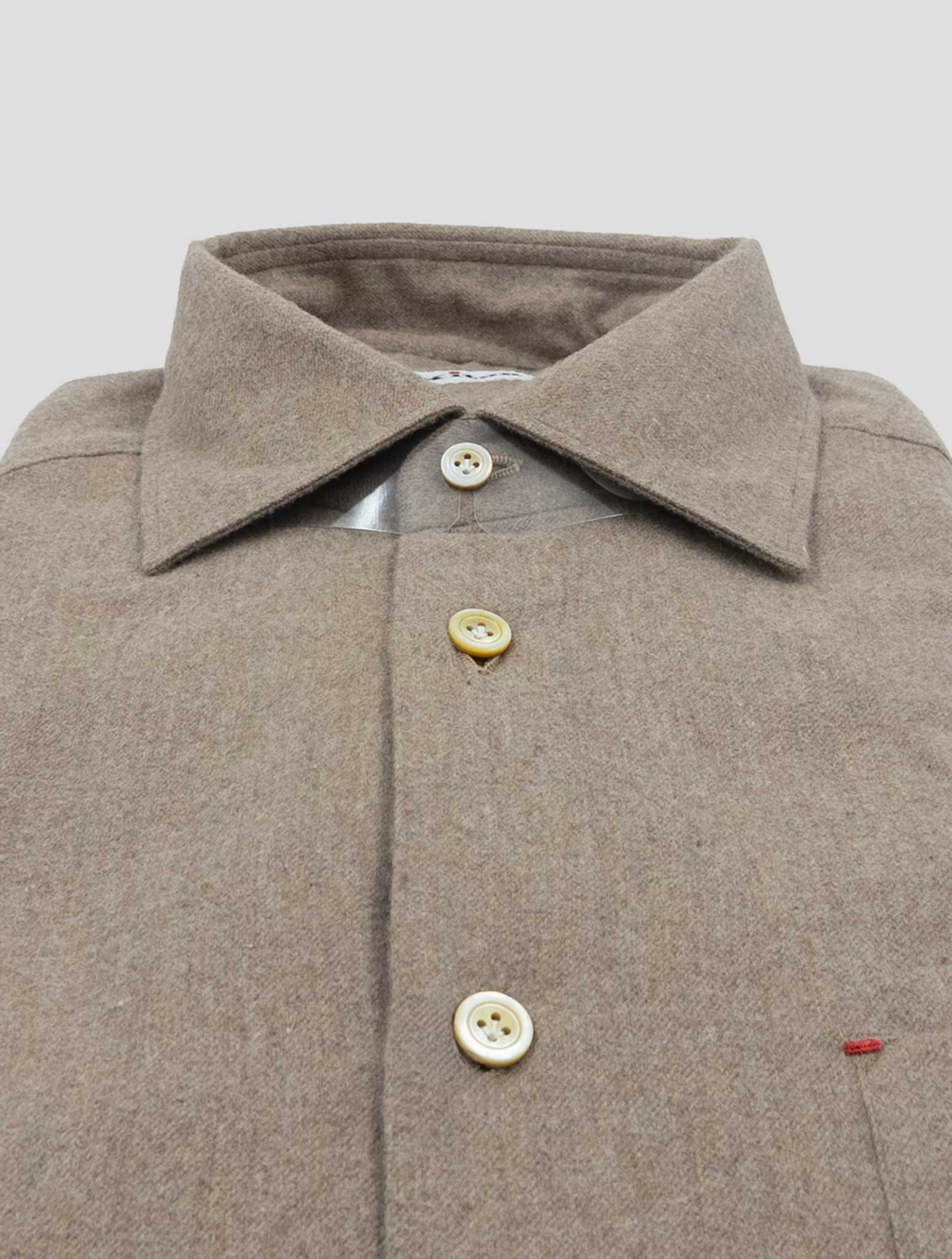 Kiton Beige Cotton Shirt Nerano