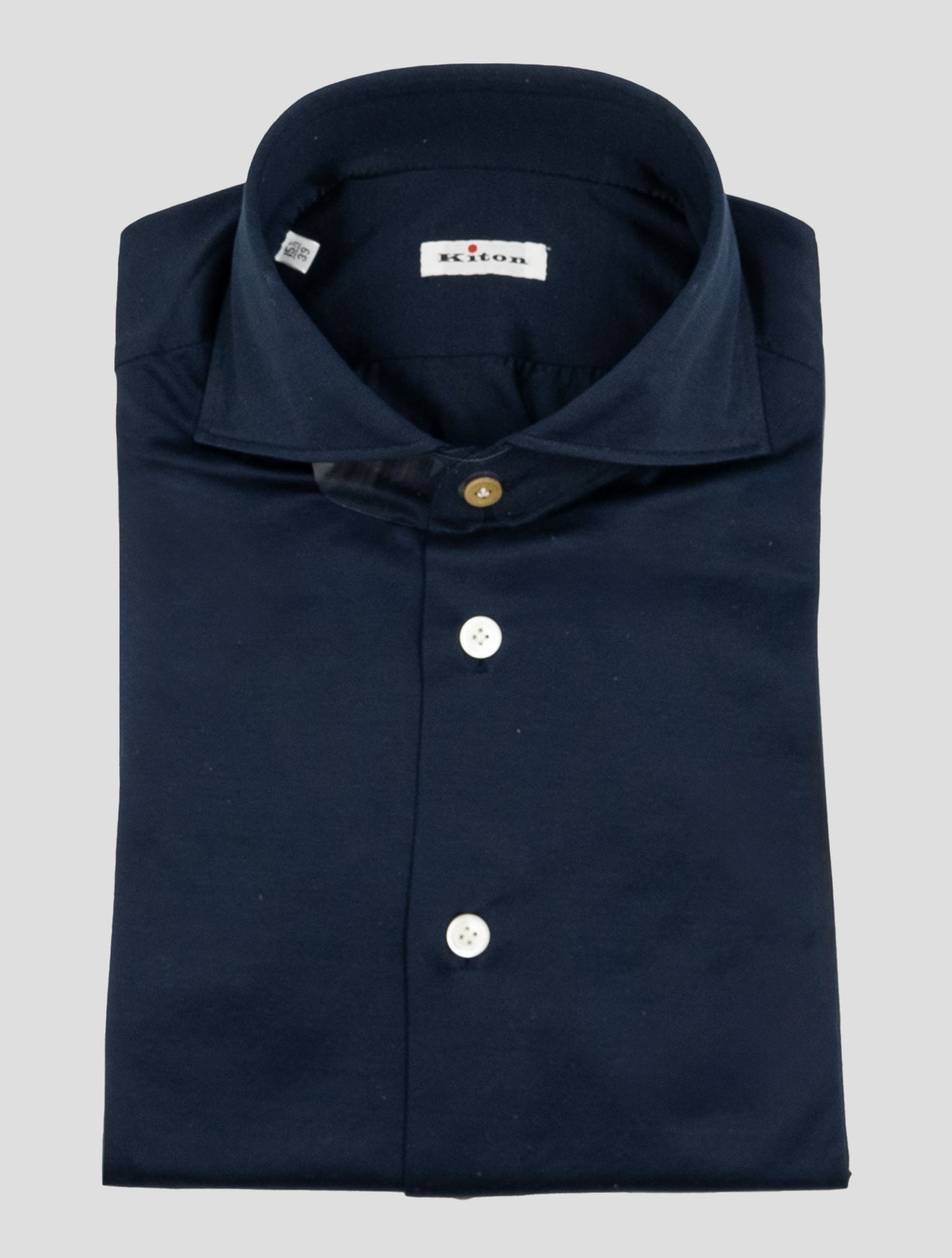 Kiton Blue Cotton Shirt