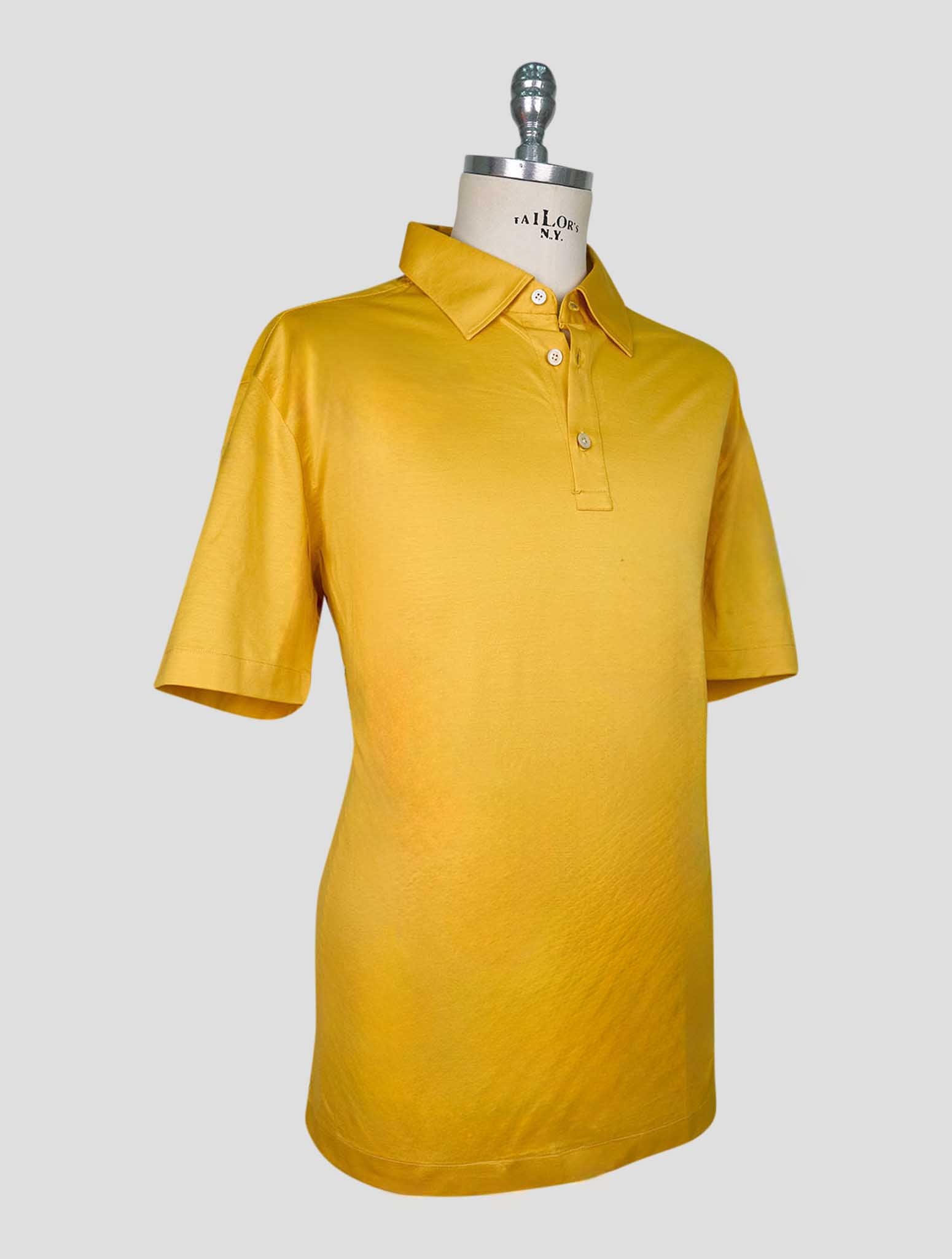 Kiton Yellow Cotton Polo Positano
