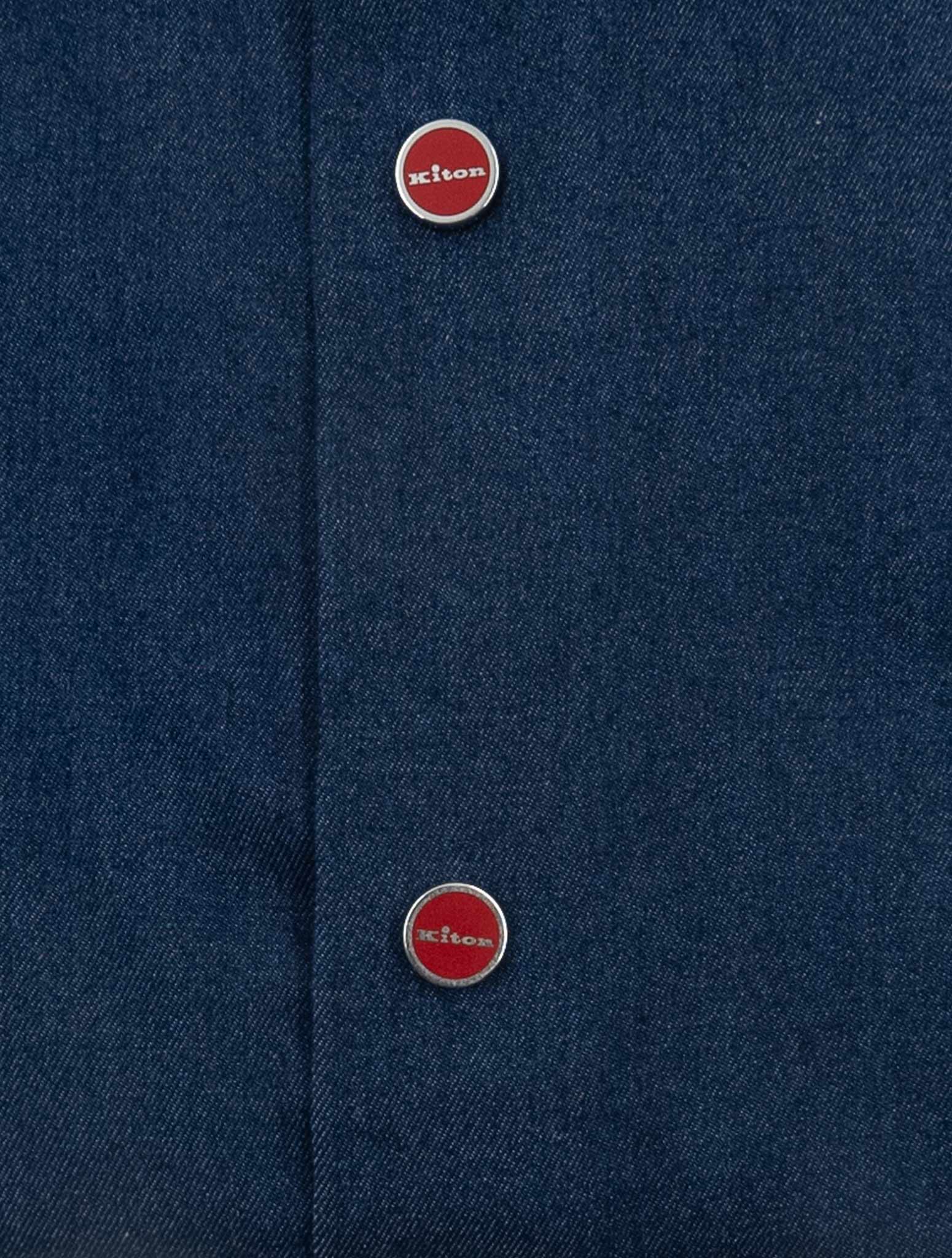 Kiton Denim Cotton Washed Shirt Nerano
