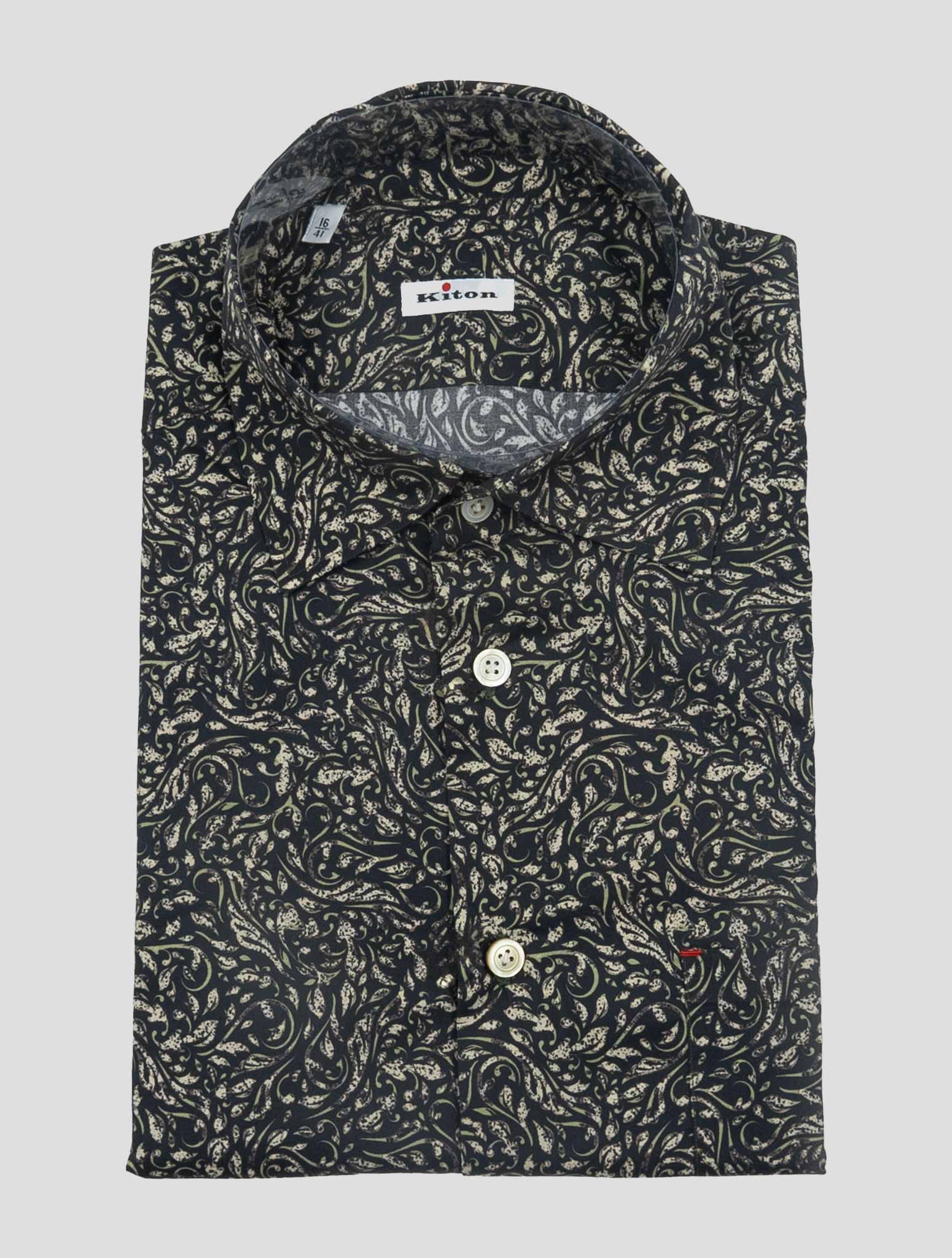 Kiton Brown White Cotton Shirt Nerano