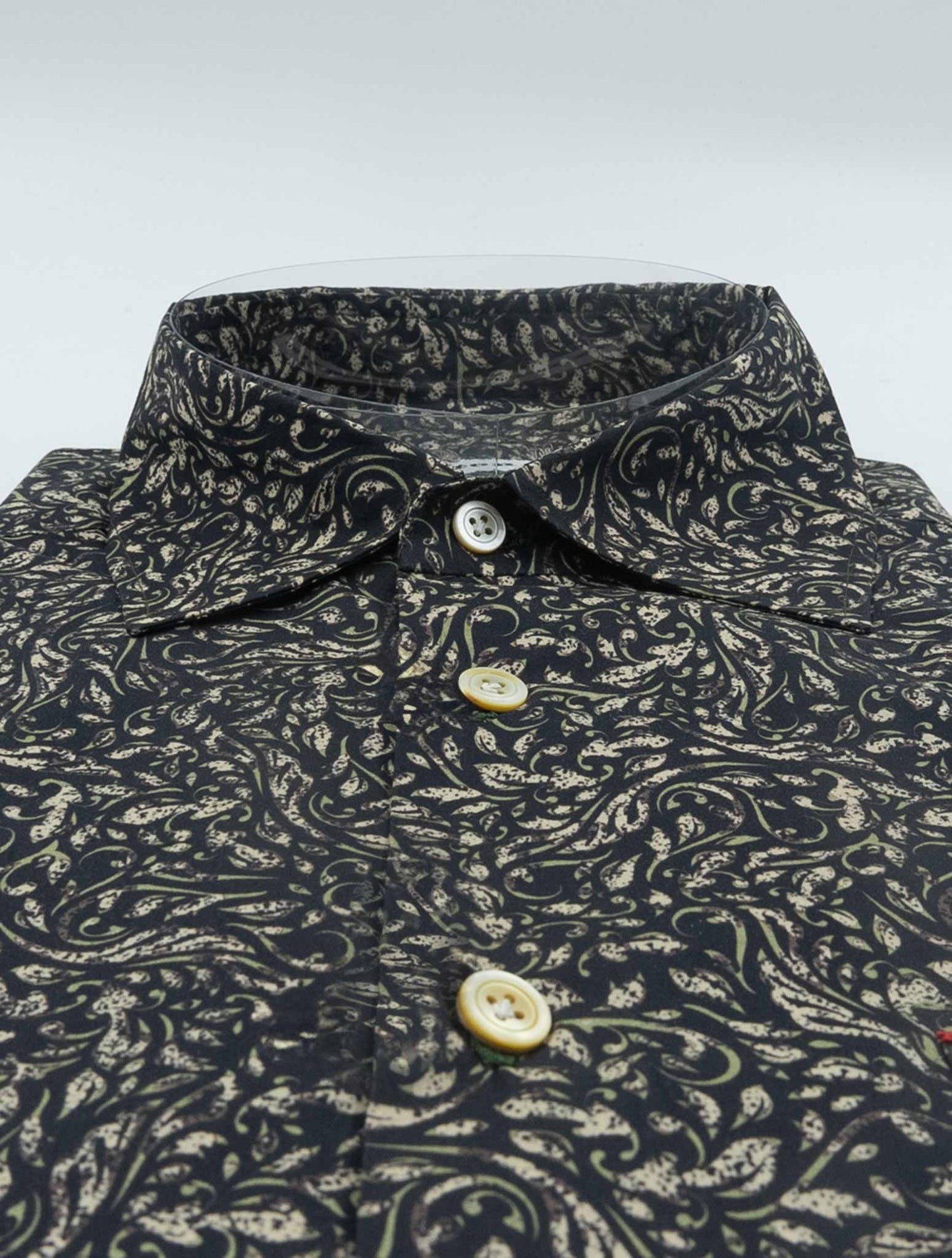 Kiton Brown White Cotton Shirt Nerano