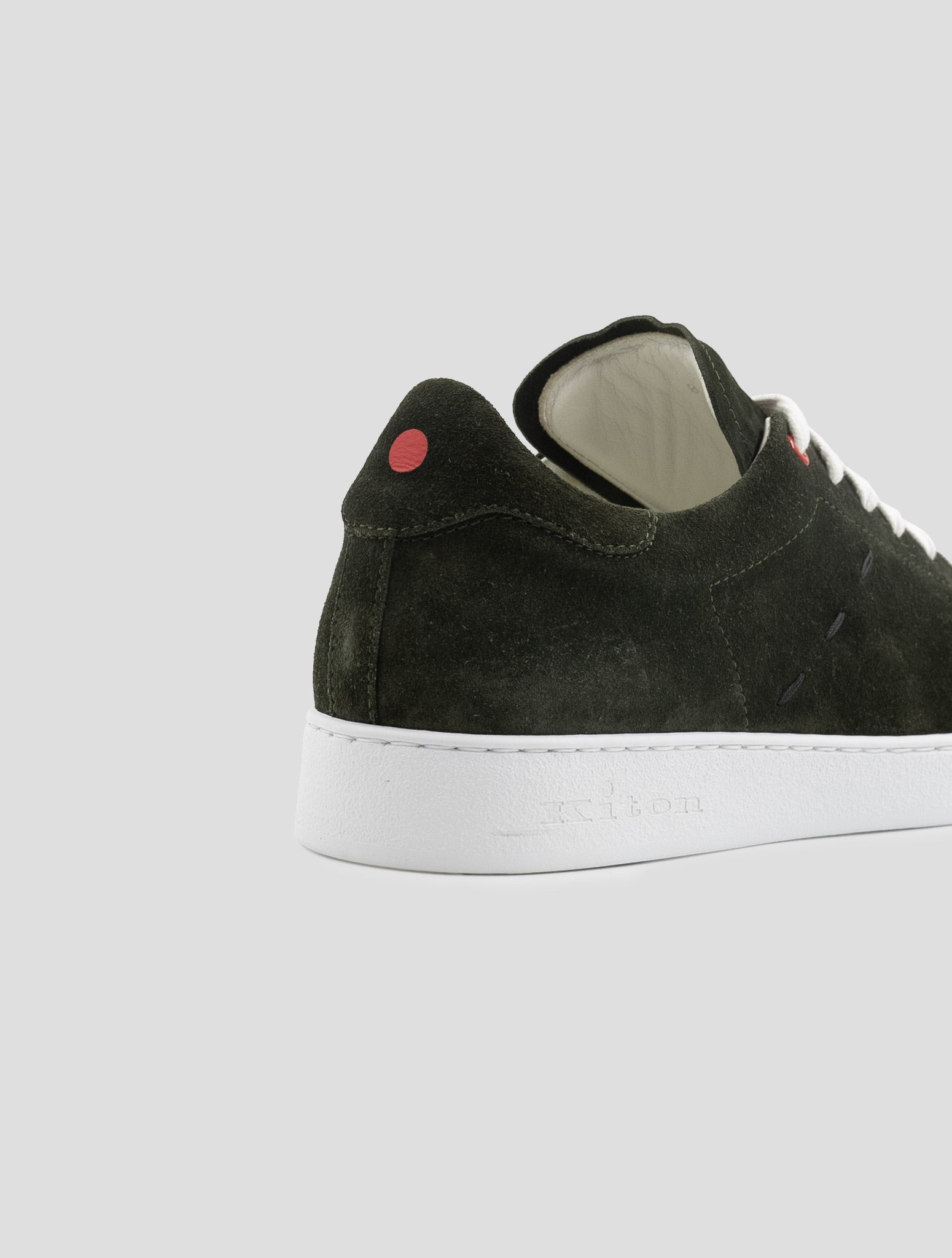 Kiton Green Leather Suede Sneakers