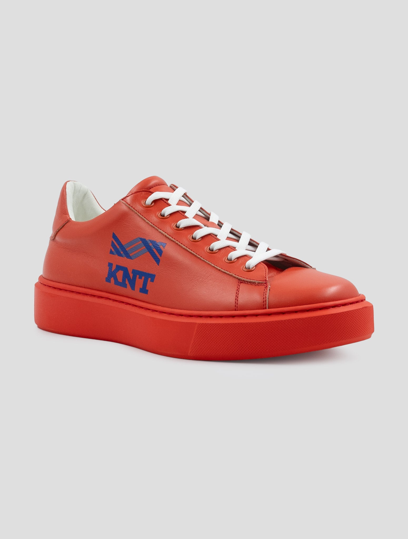 Kiton Knt Red Leather Sneakers