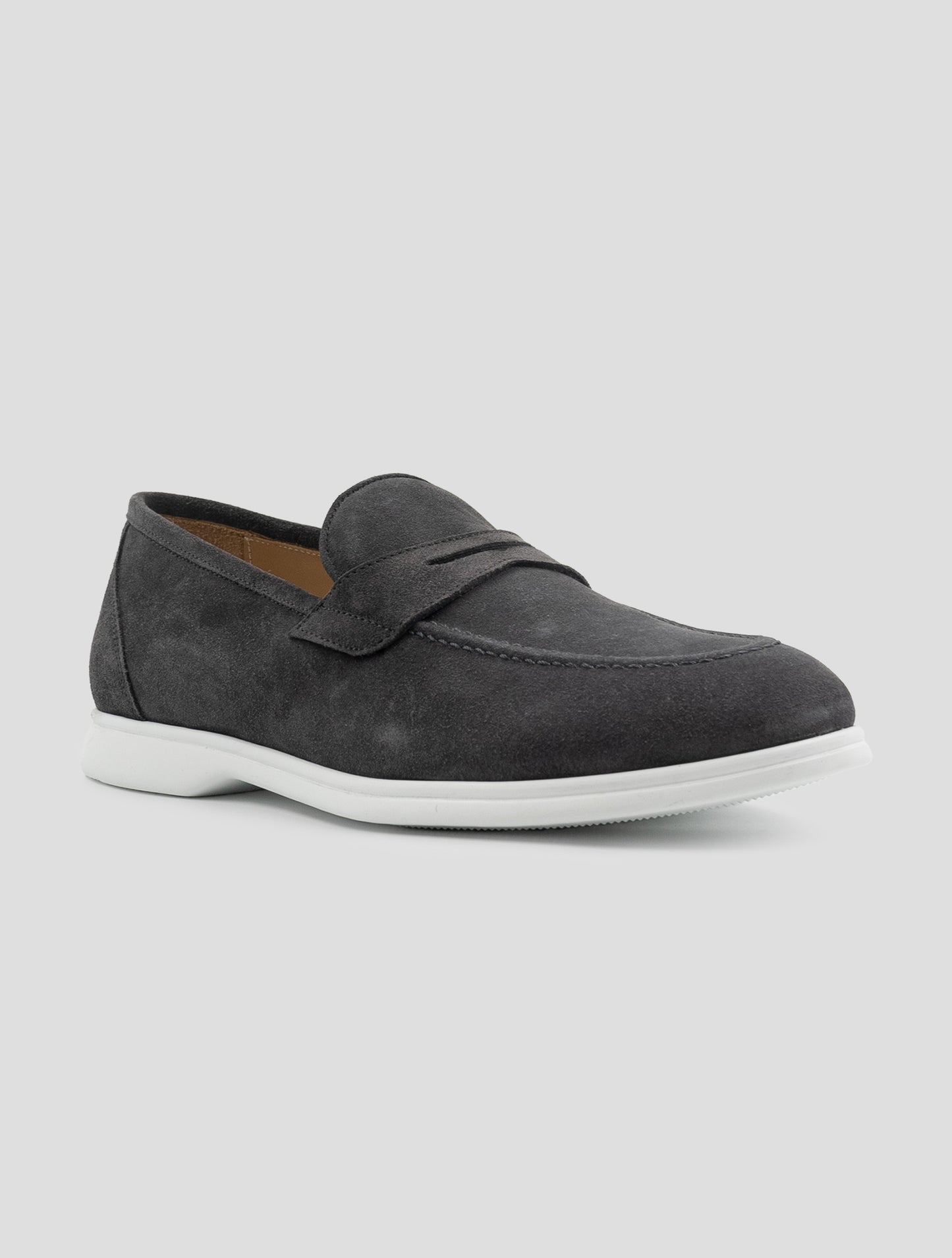 Kiton Gray Leather Suede Loafers