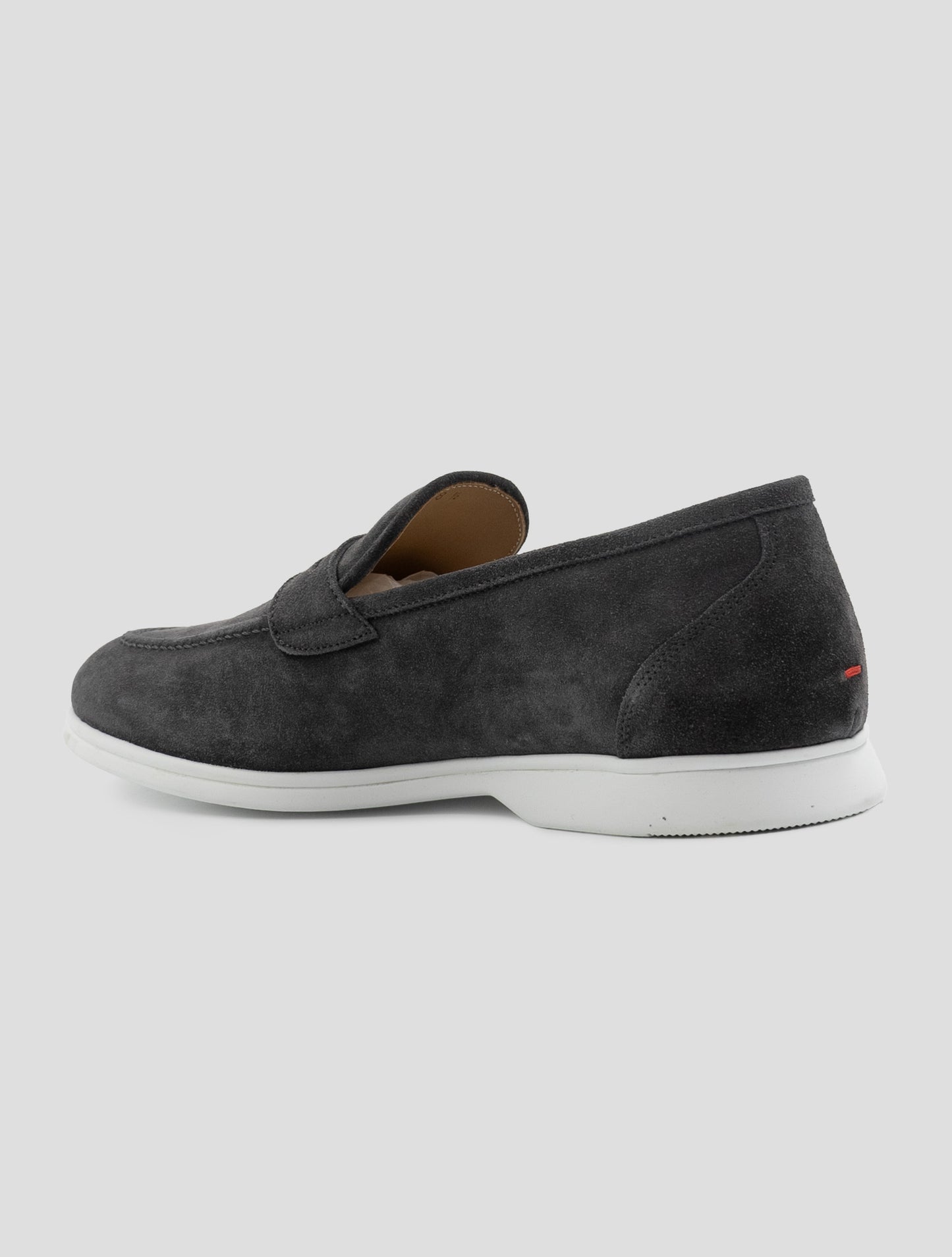 Kiton Gray Leather Suede Loafers