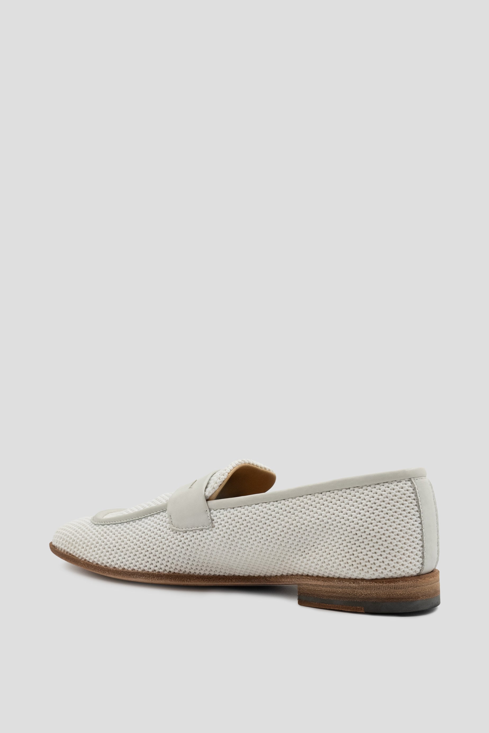 Kiton White Leather Loafers