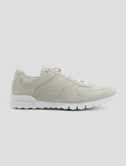 Kiton Light Gray Leather Suede Sneakers