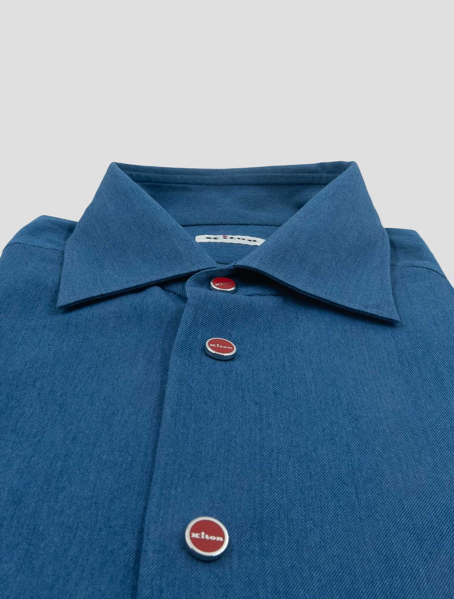 Kiton Denim Cotton Shirt Nerano