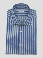 Kiton Light Blue White Cotton Shirt